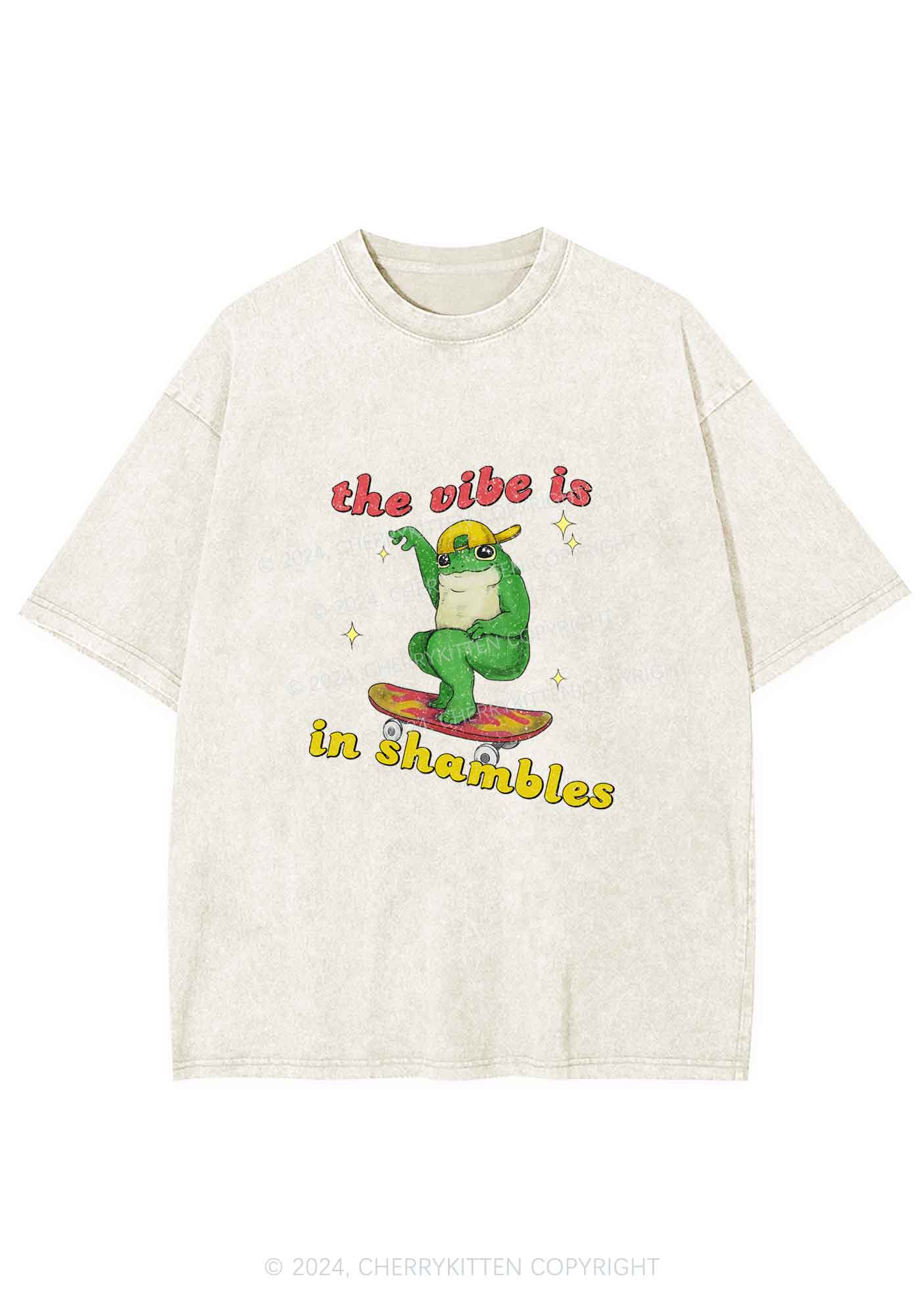 Shambles Vibe Y2K Washed Tee Cherrykitten