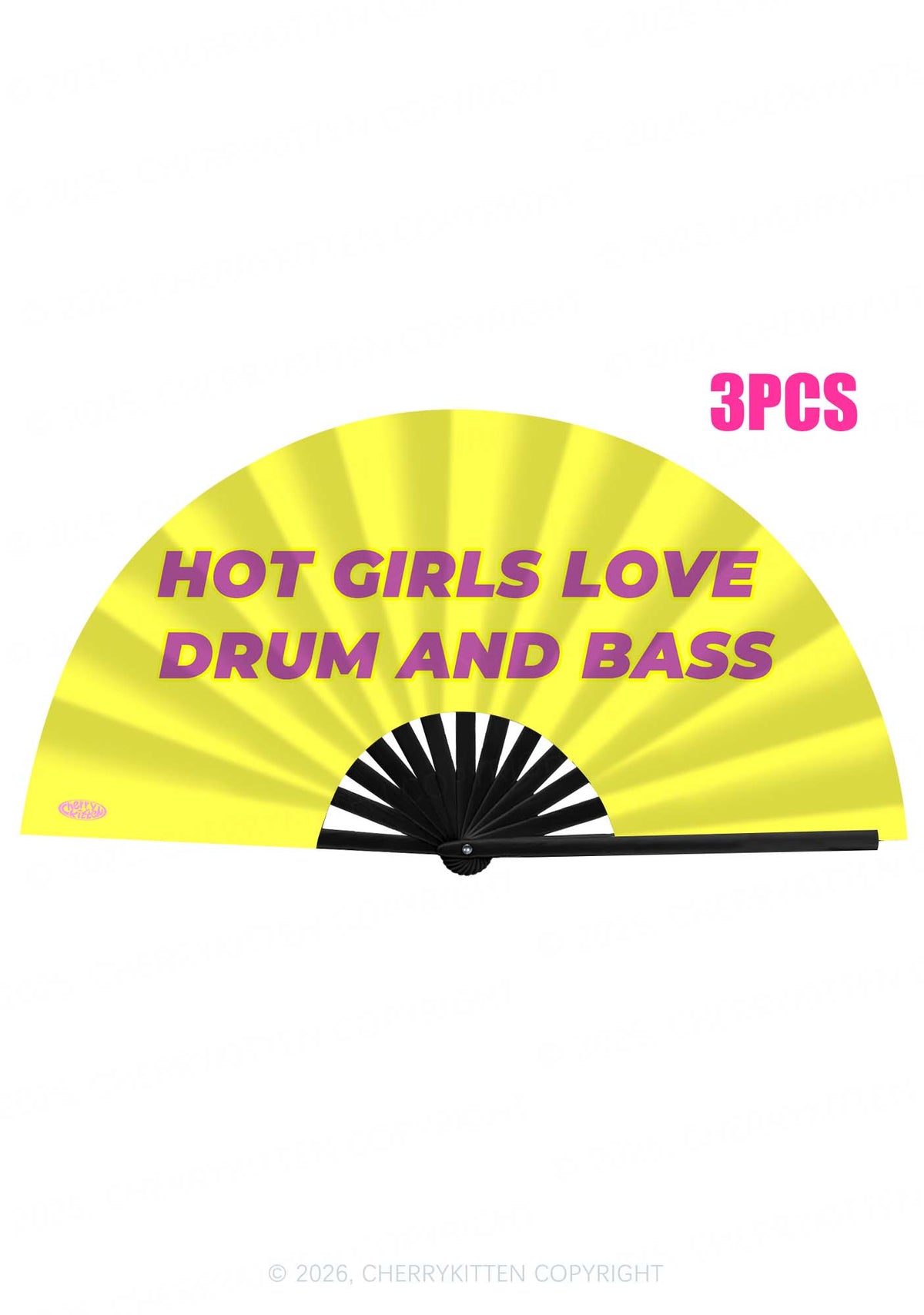 Hot Girls Love DnB Y2K Rave Hand Fan Cherrykitten