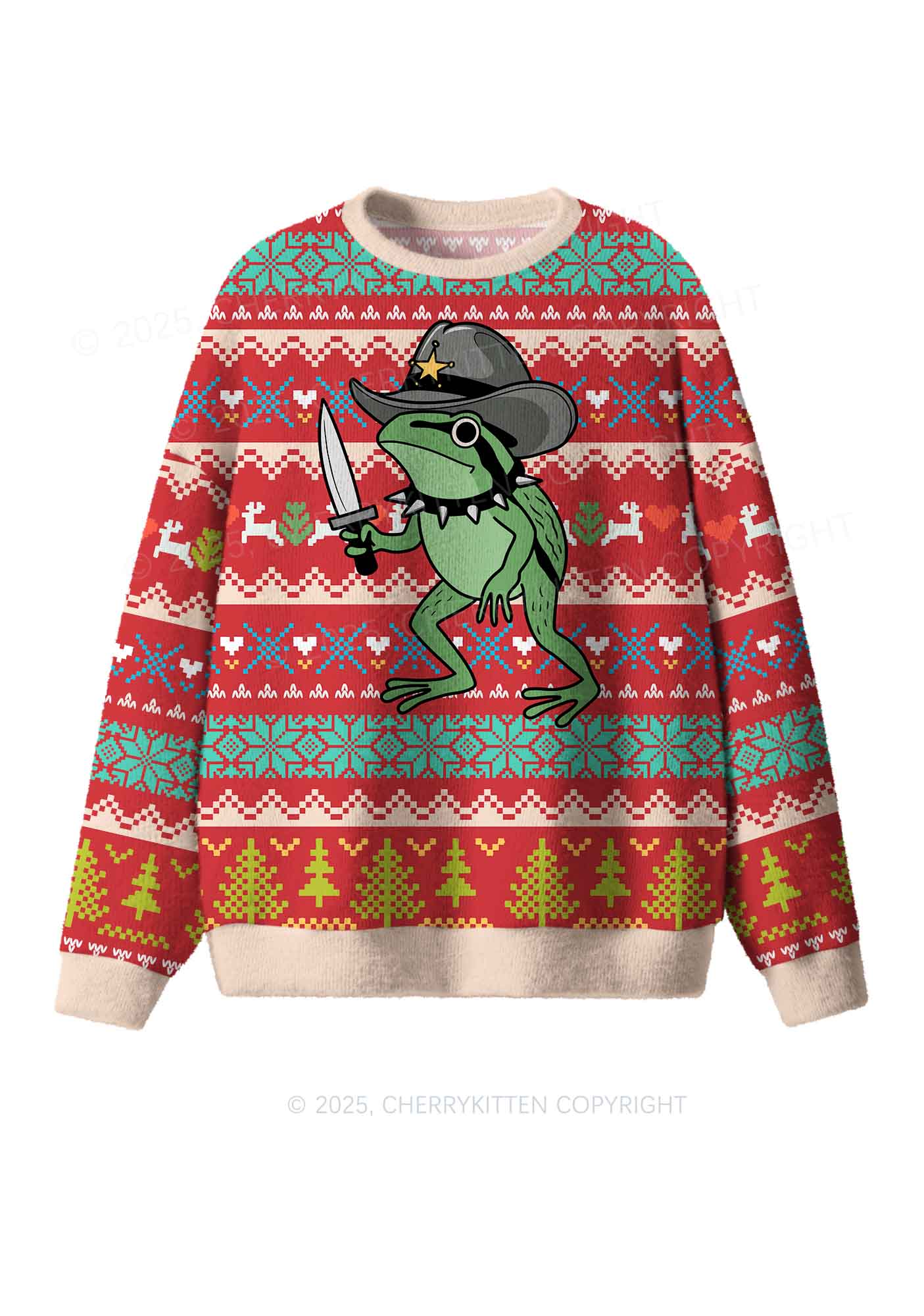 Your Last Haw Partner Y2K Christmas Knit Sweatshirt Cherrykitten
