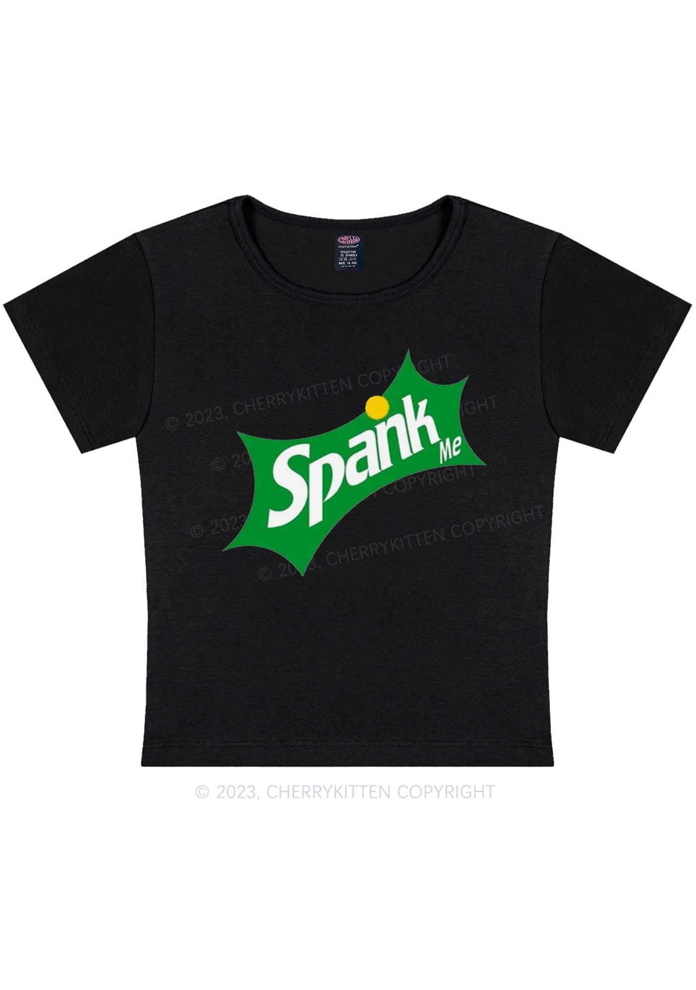 Curvy Spank Me Y2K Baby Tee Cherrykitten