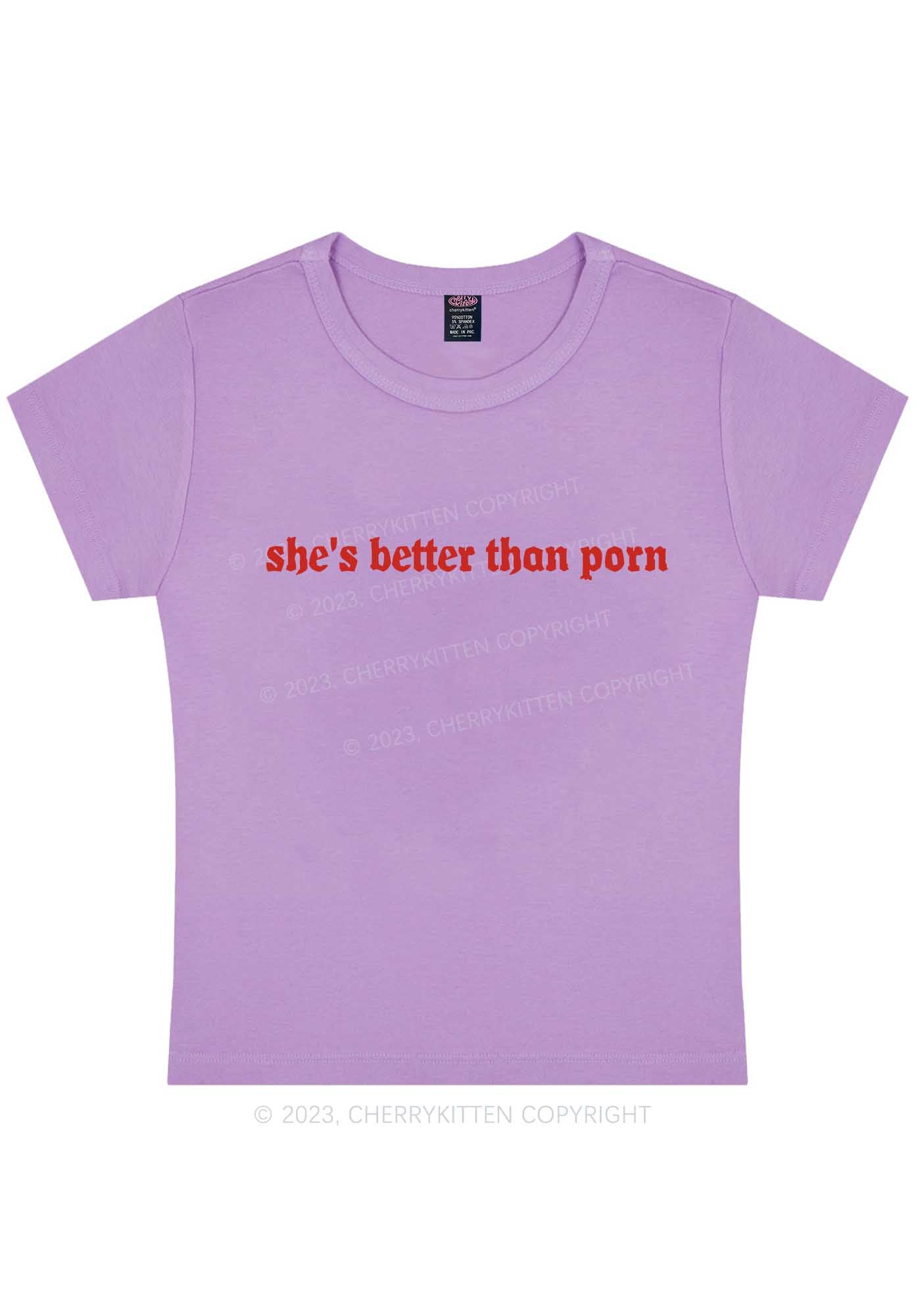 She's Better Than Pxrn Y2K Baby Tee Cherrykitten