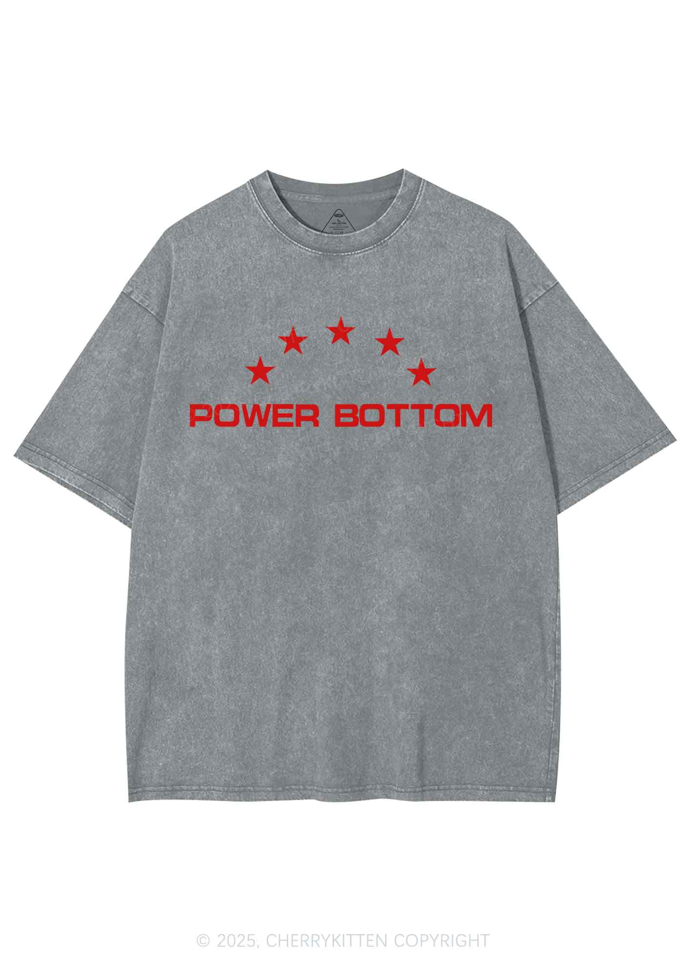 Power Bottom Pride Y2K Shirts Washed Tee Cherrykitten