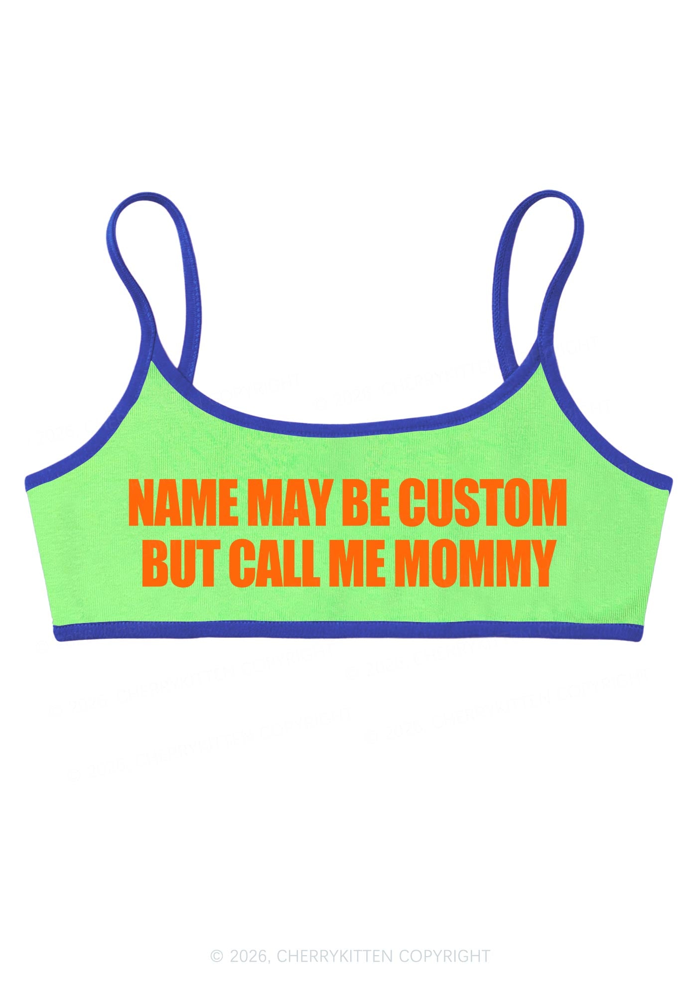 Custom Name Call Me Mommy Y2K Super Crop Cami Cherrykitten