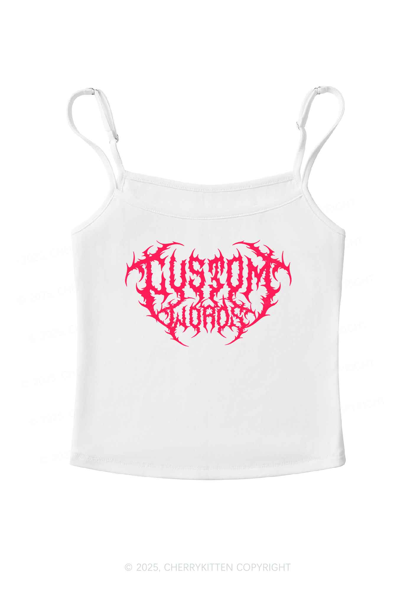 Custom Punk Words Y2K Spaghetti Strap Cami Cherrykitten