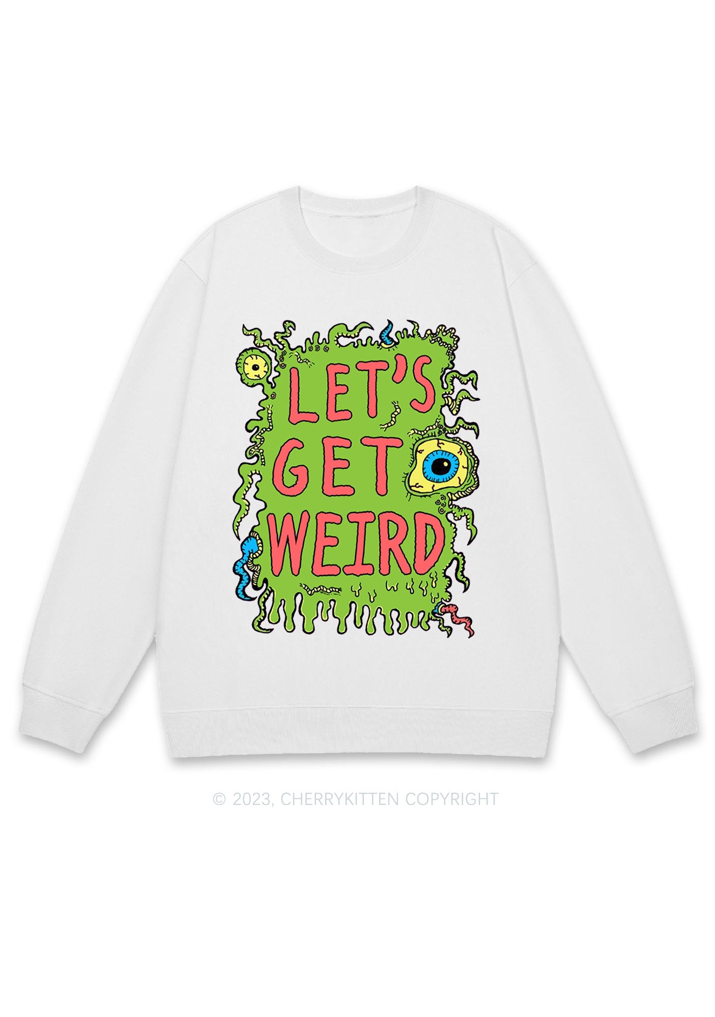 Let's Get Weird Halloween Y2K Sweatshirt Cherrykitten