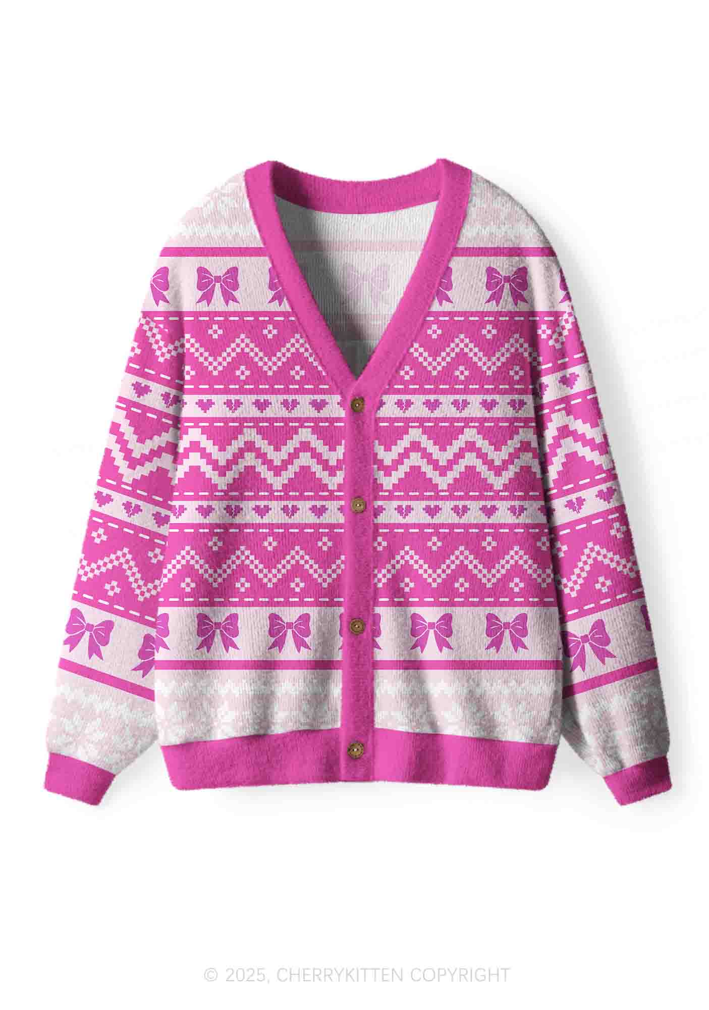Emotional Support Bottom Pride Y2K Christmas Cardigan Knit Sweatshirt Cherrykitten