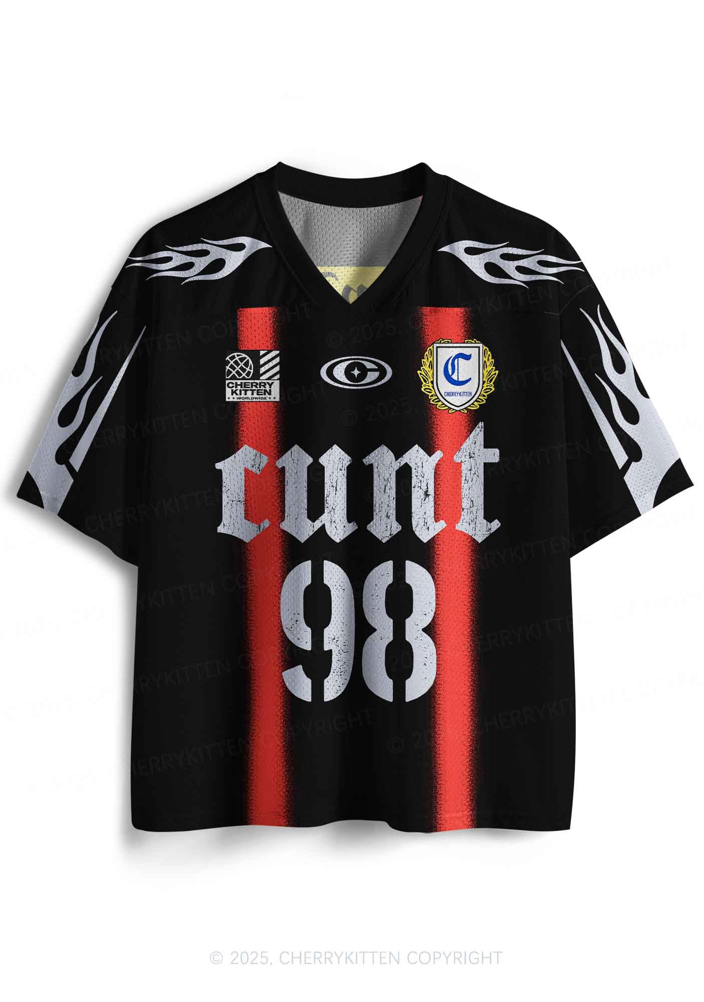 Custom Black Flame Cxxt Y2K Sport Jersey Shirts Cherrykitten