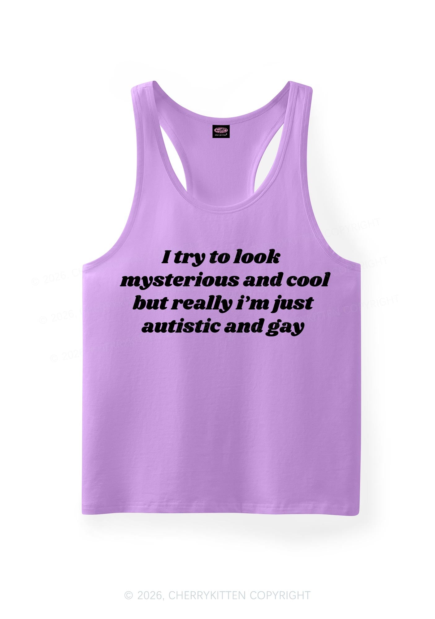 Im Just Autistic And Gay Pride Y2K Men Racerback Tank Top Cherrykitten