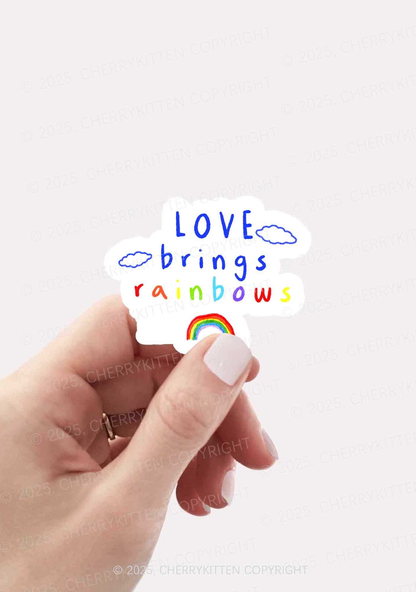 Love Brings Rainbows Pride 1Pc Y2K Sticker Cherrykitten
