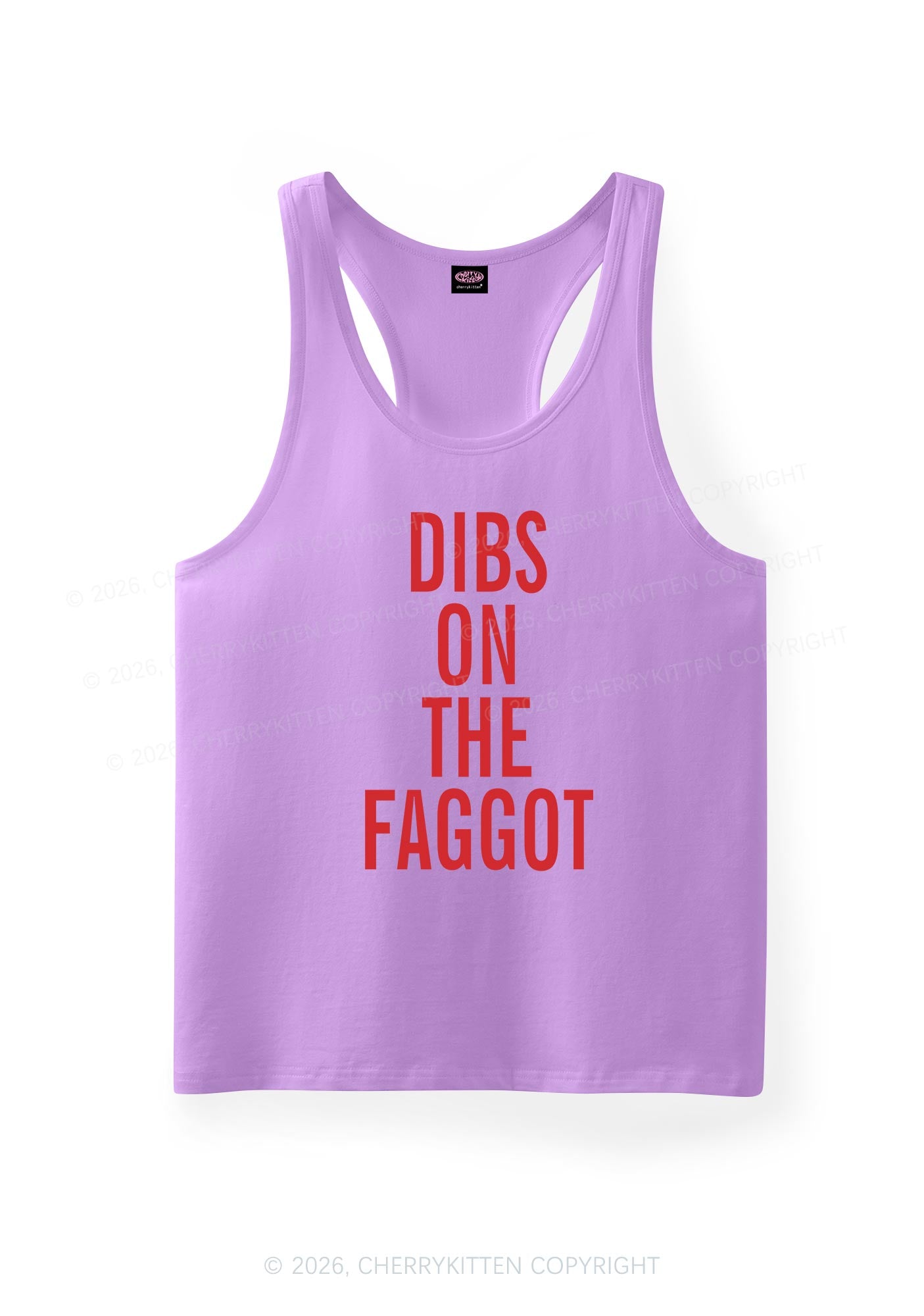 Dibs On The Faggot Pride Y2K Men Racerback Tank Top Cherrykitten