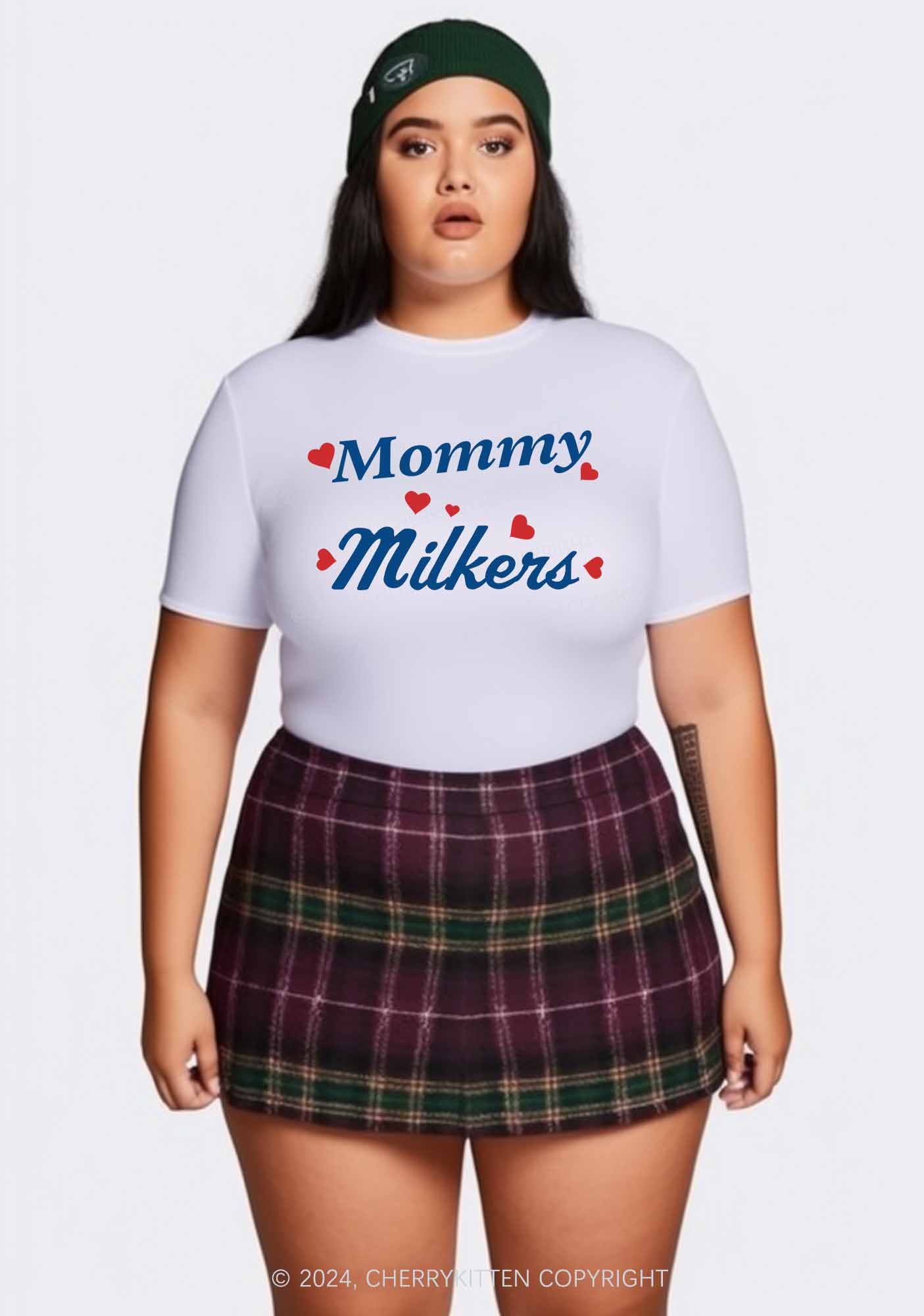 Curvy Mommy Milkers Y2K Baby Tee Cherrykitten