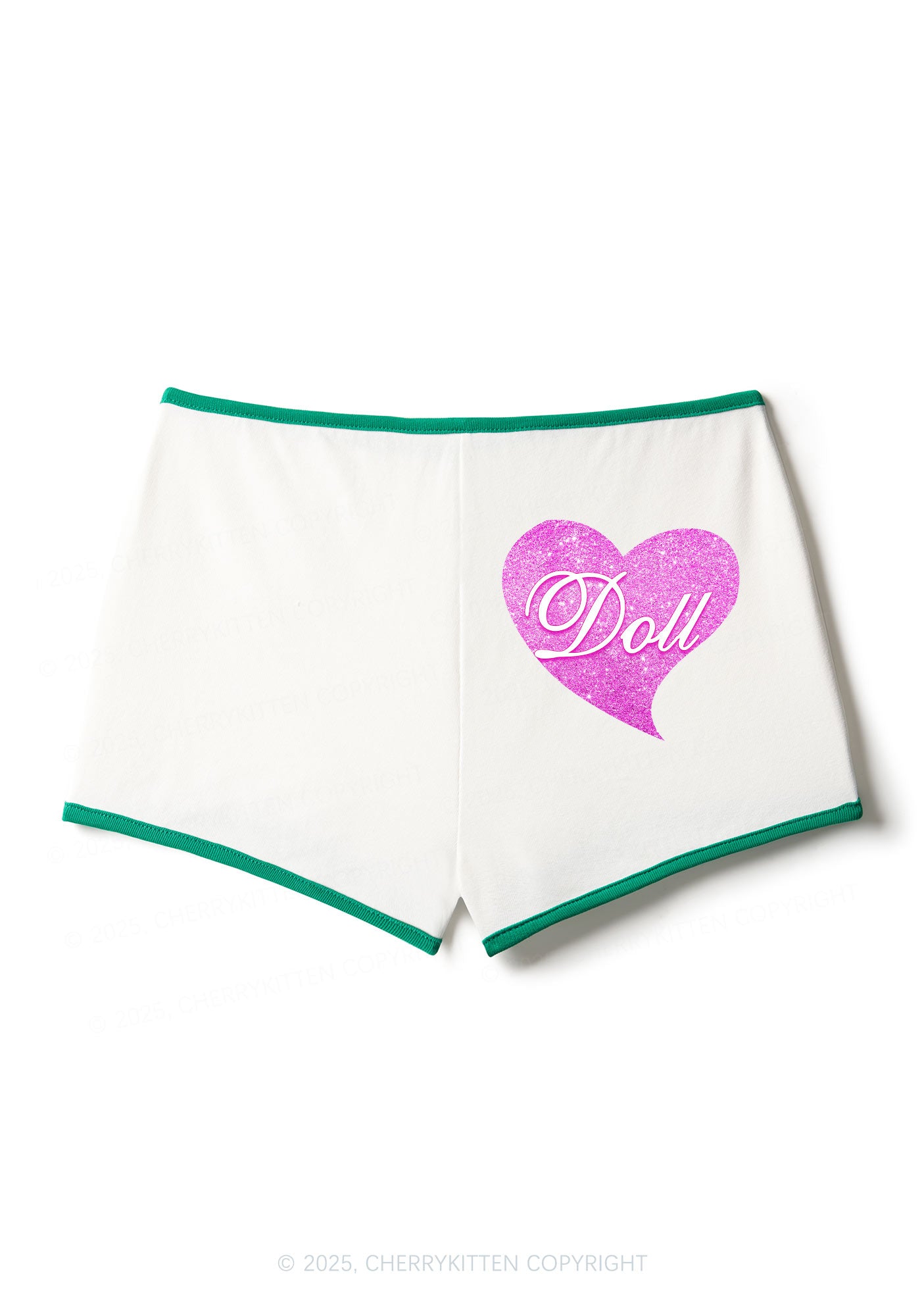 Glitter Heart Doll Y2K Contrast Mini Shorts Cherrykitten