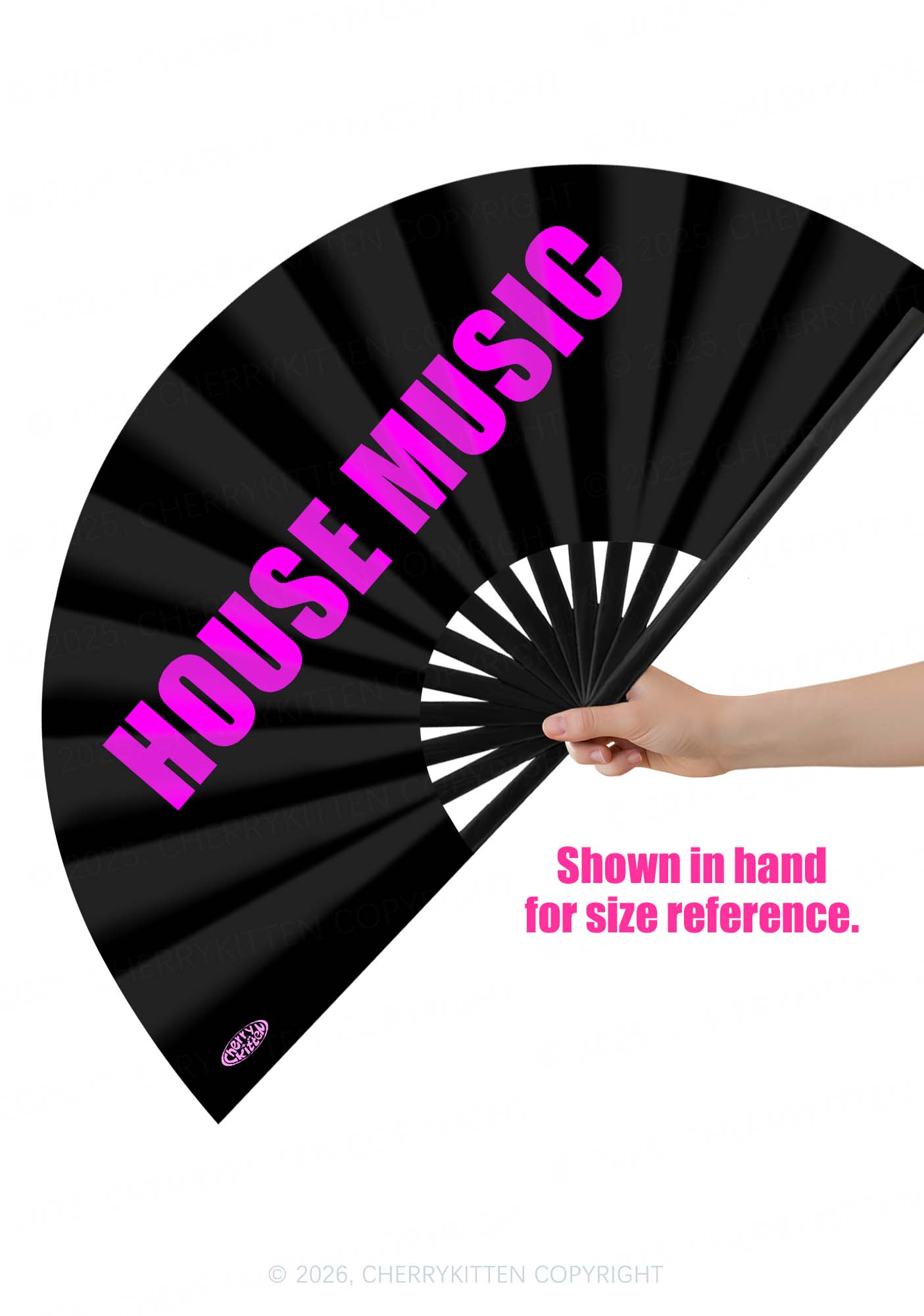 House Music Y2K Rave Hand Fan Cherrykitten