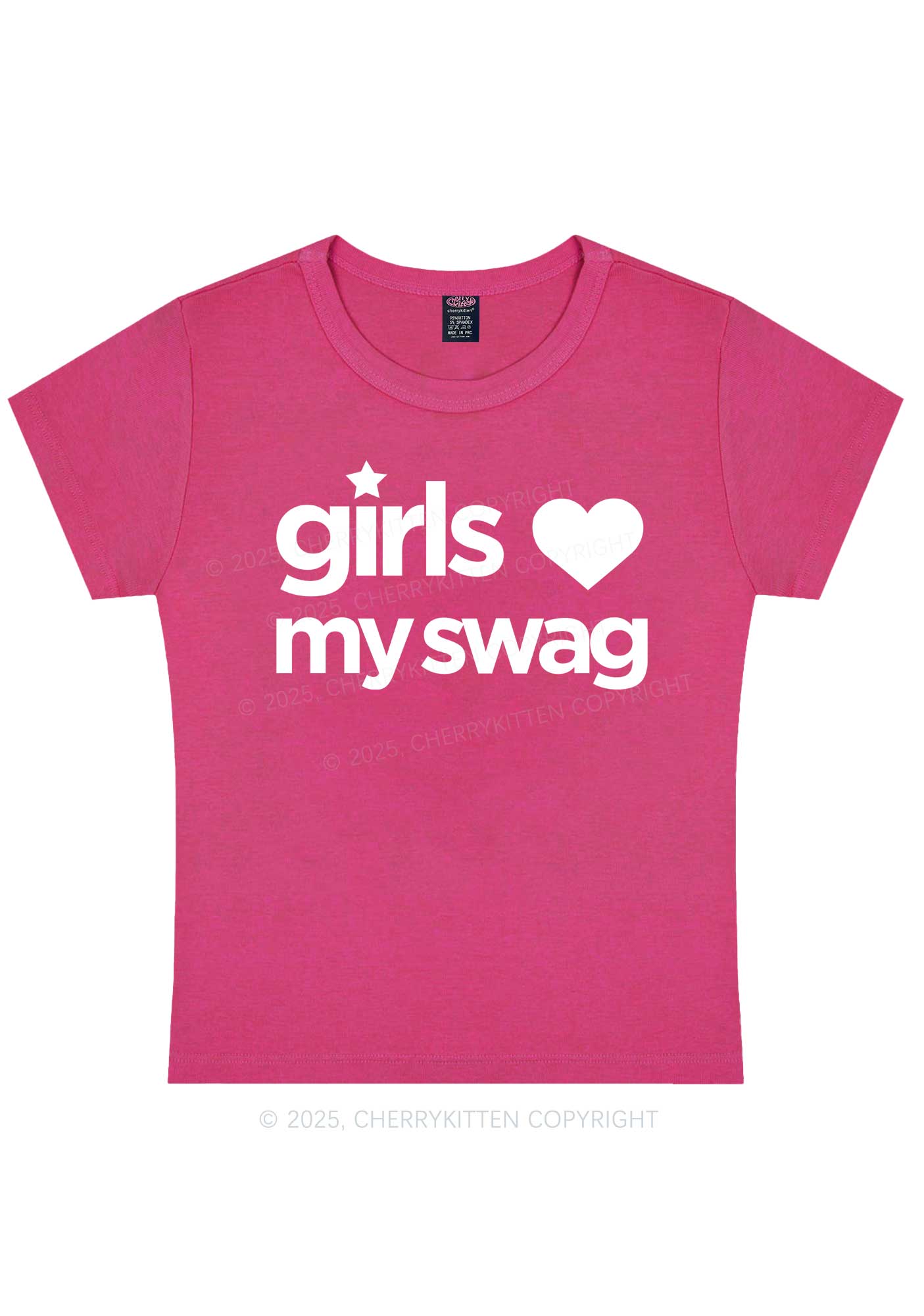 Girls Love My Swag Pride Y2K Baby Tee Cherrykitten