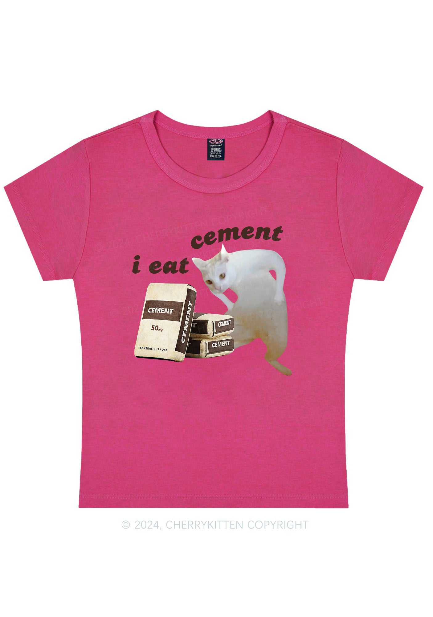I Eat Cement Y2K Baby Tee Cherrykitten