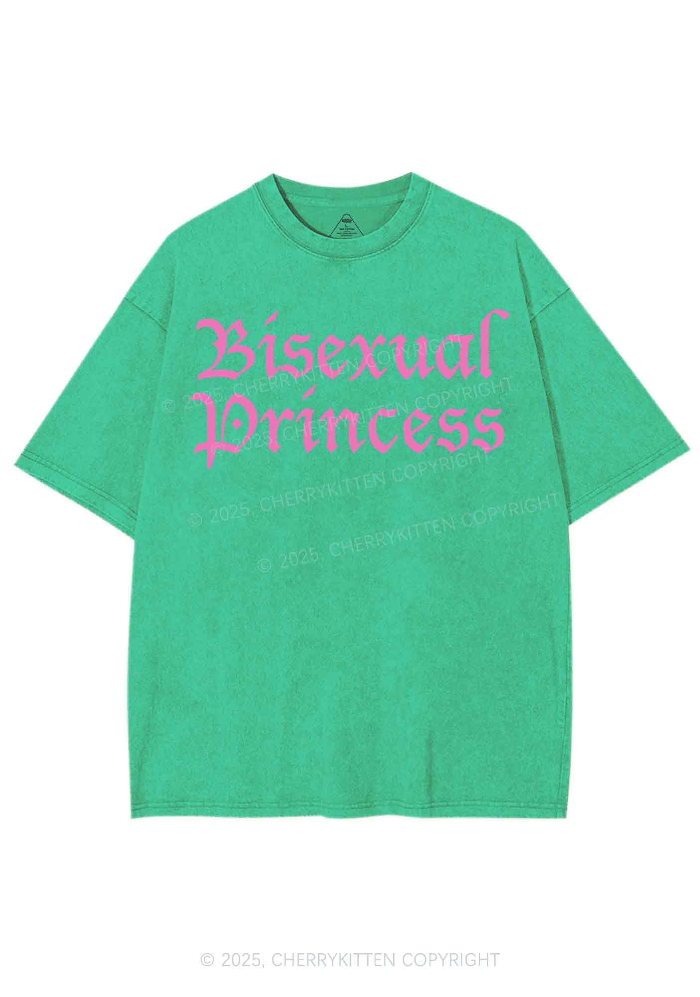 Bisexual Princess Pride Y2K Shirts Washed Tee Cherrykitten