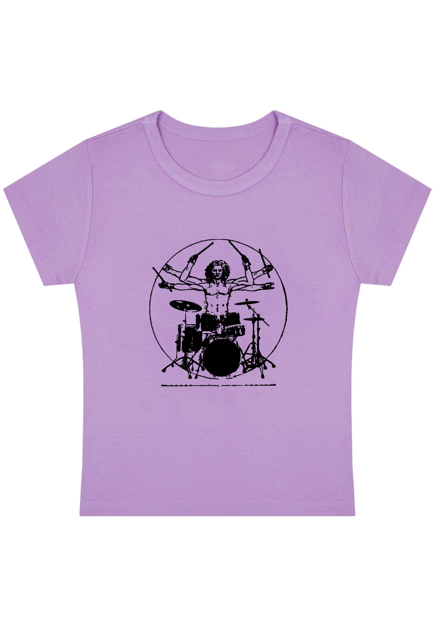 Vitruvian Drummer Y2K Baby Tee