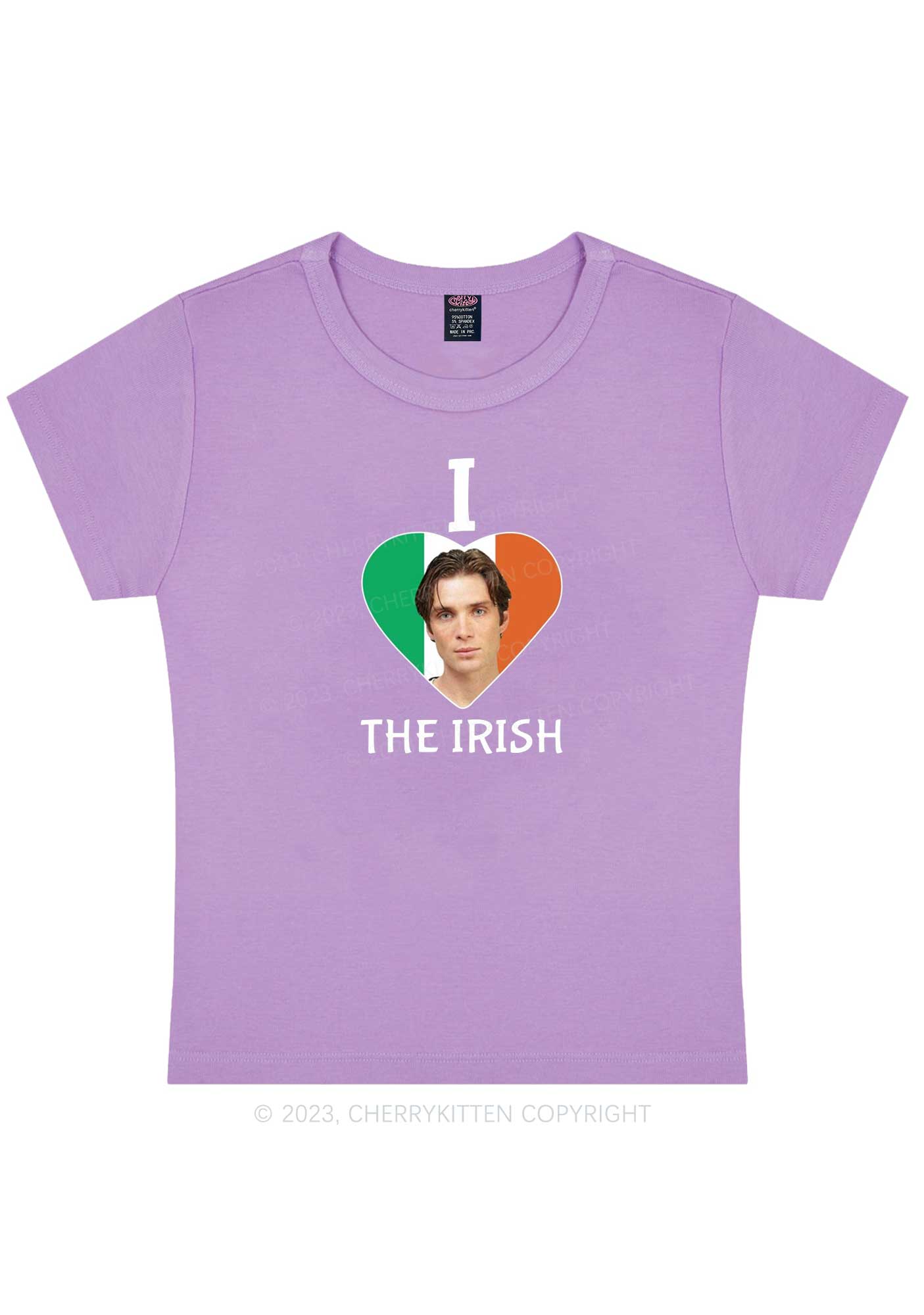 I Love The Irish Custom Photo St Patricks Y2K Baby Tee Cherrykitten