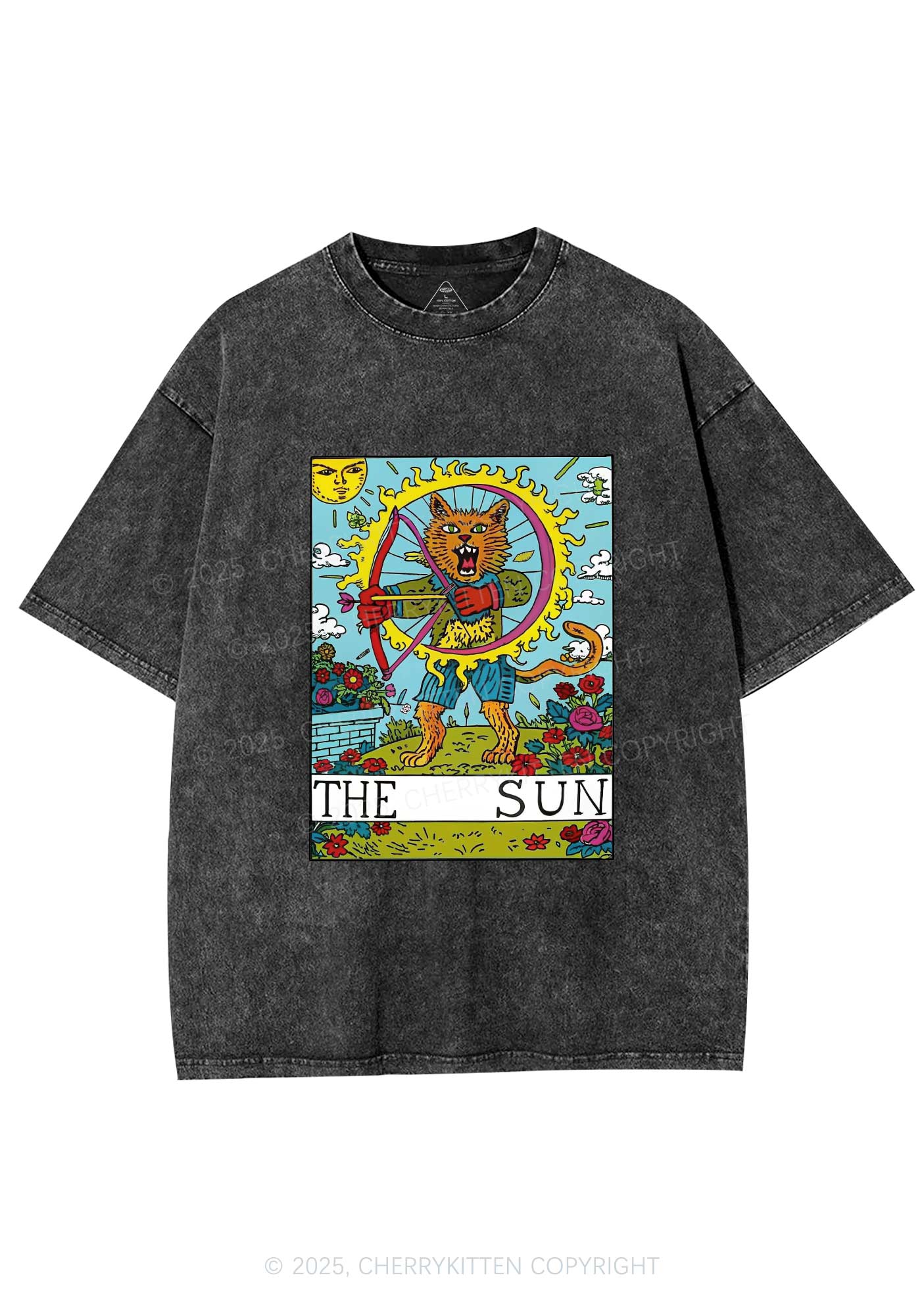 The Sun Cat Y2K Washed Tee Cherrykitten
