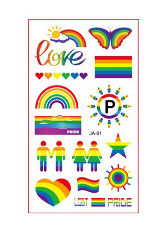 1pc Y2K Pride Rainbow Tattoo Sticker Cherrykitten