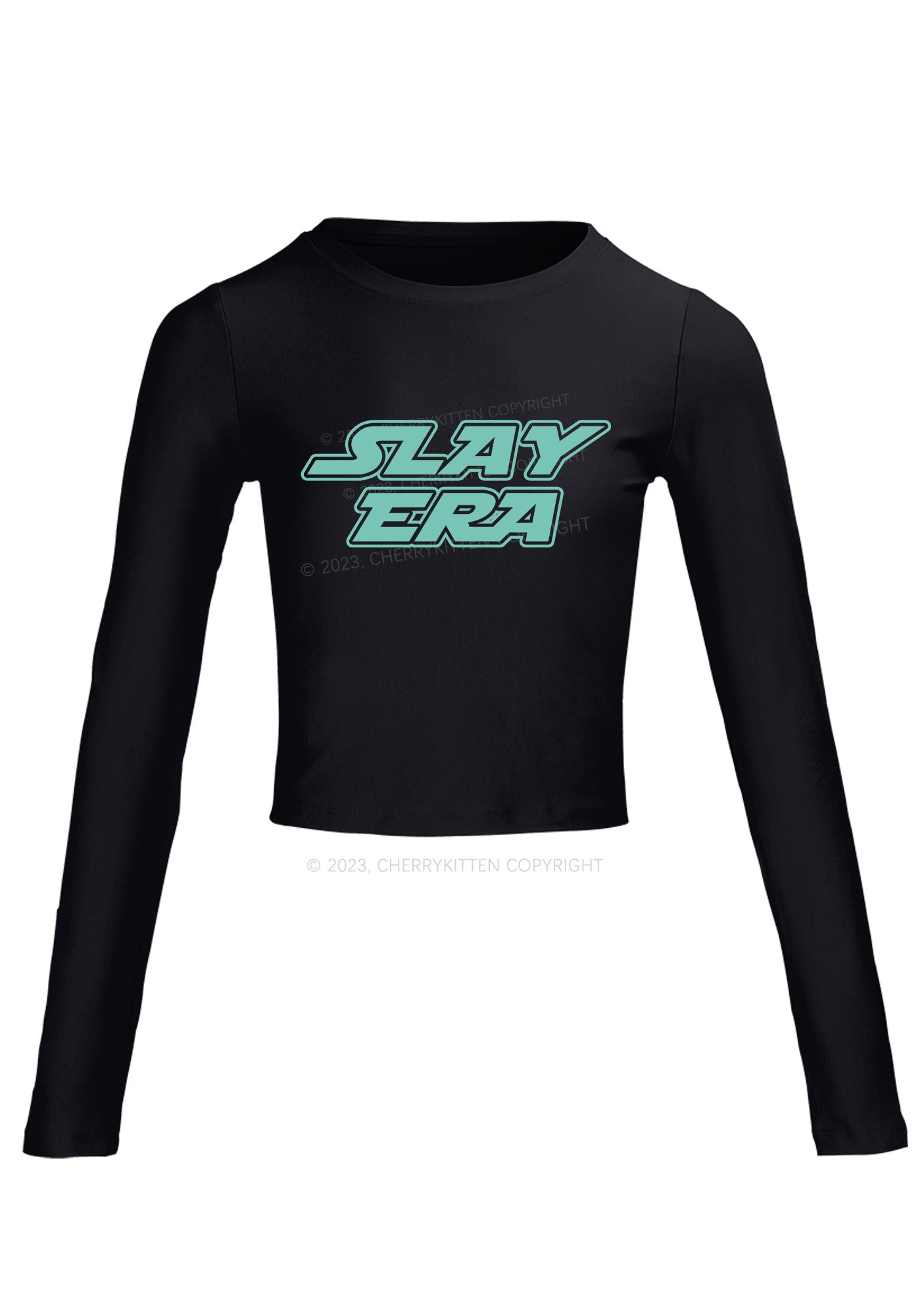 Slay Era Long Sleeve Crop Top Cherrykitten