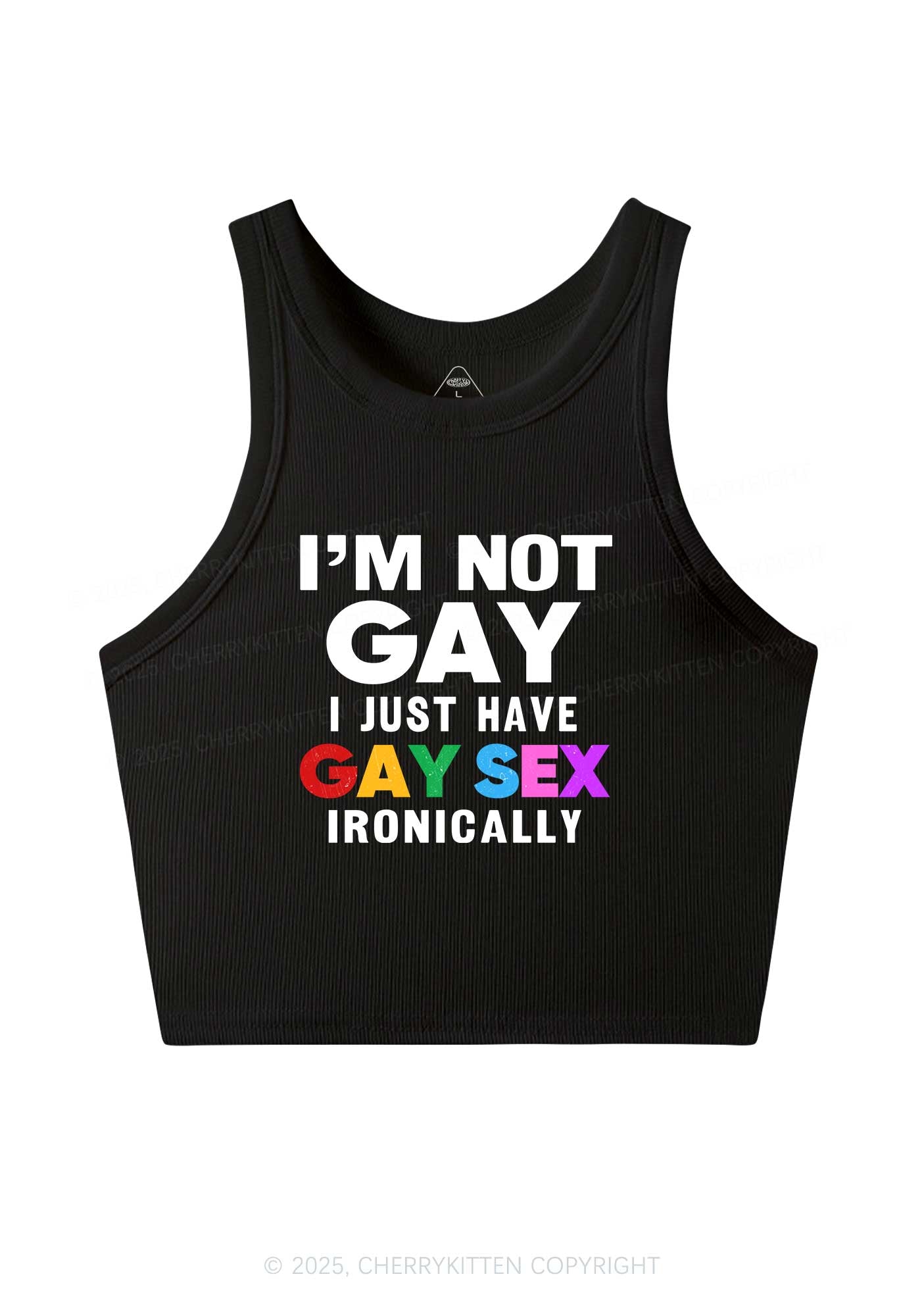 Gay Sx Ironically Pride Y2K Crop Tank Top Cherrykitten