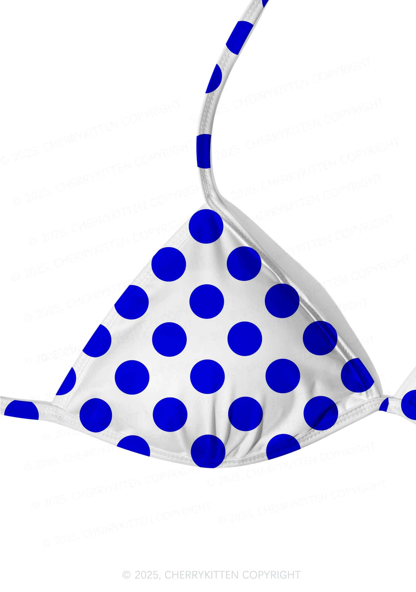 Blue Dotty Y2K Print Bikini Set Cherrykitten