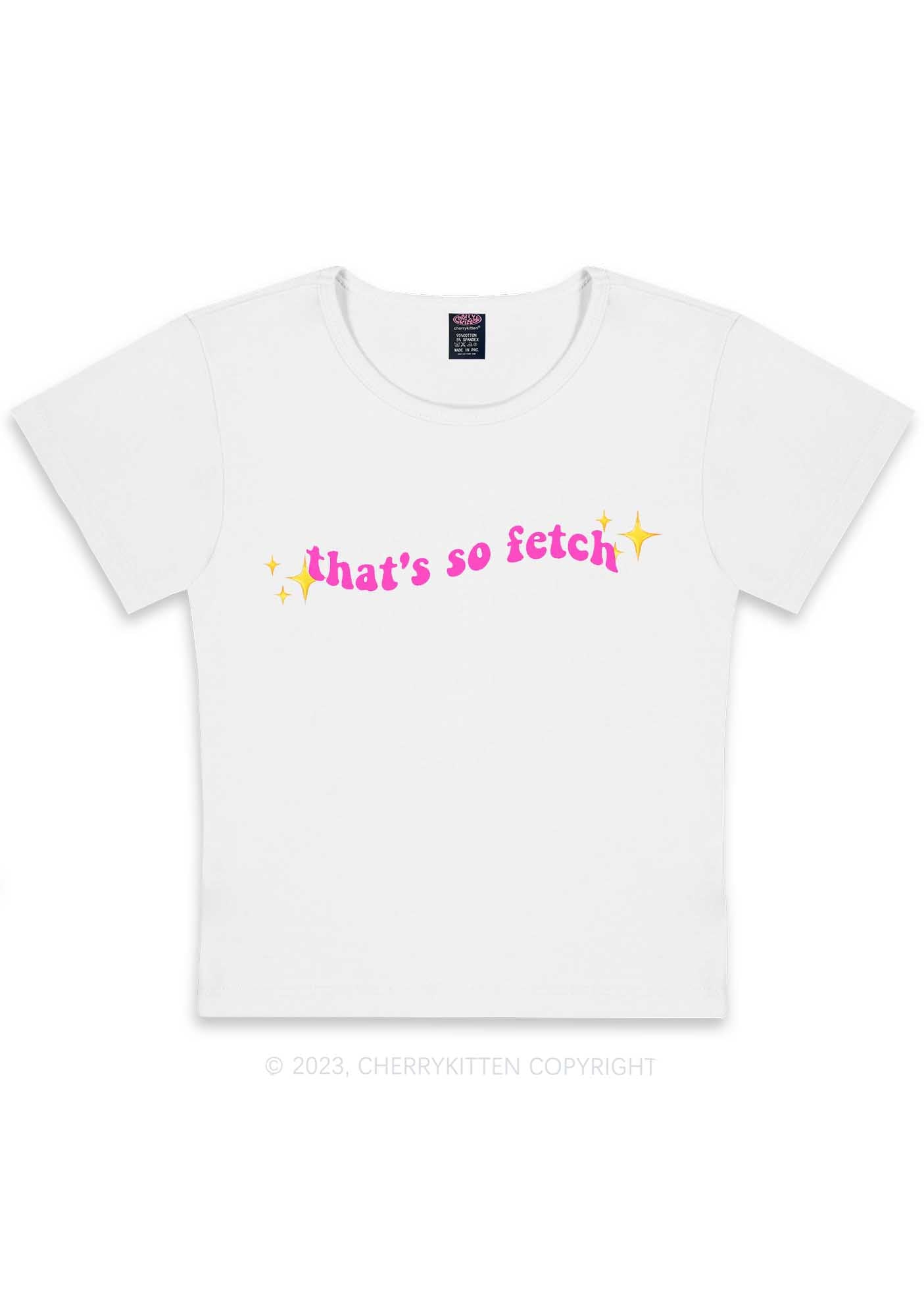Curvy That's So Fetch Y2K Baby Tee Cherrykitten