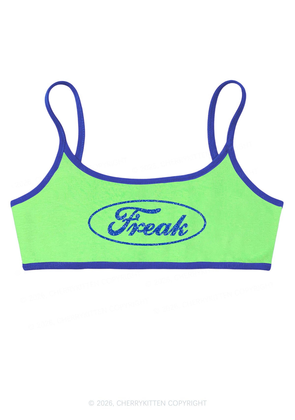 Glitter Oval Freak Y2K Super Crop Cami Cherrykitten