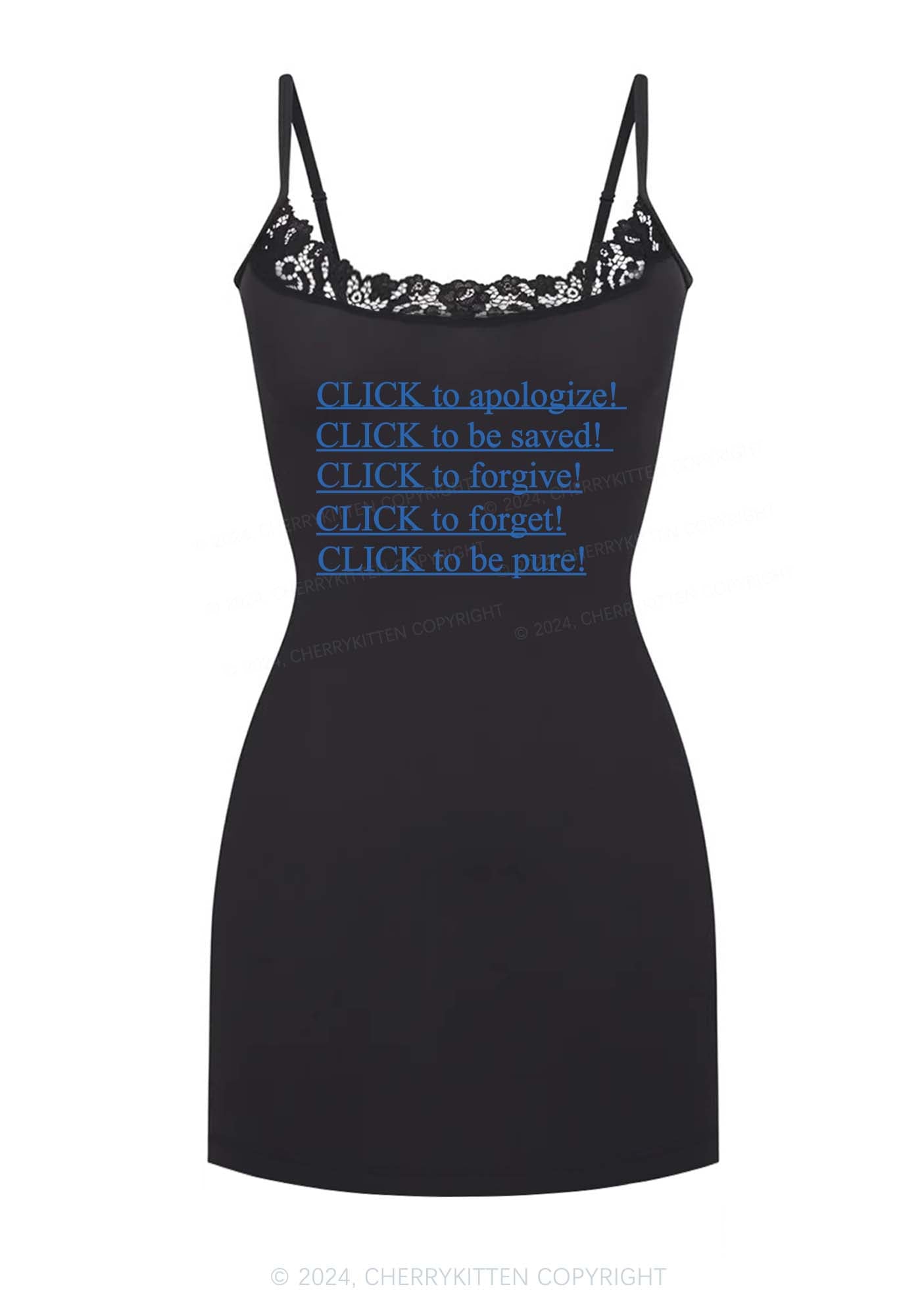 Click To Apologize Y2K Lace Slip Dress Cherrykitten