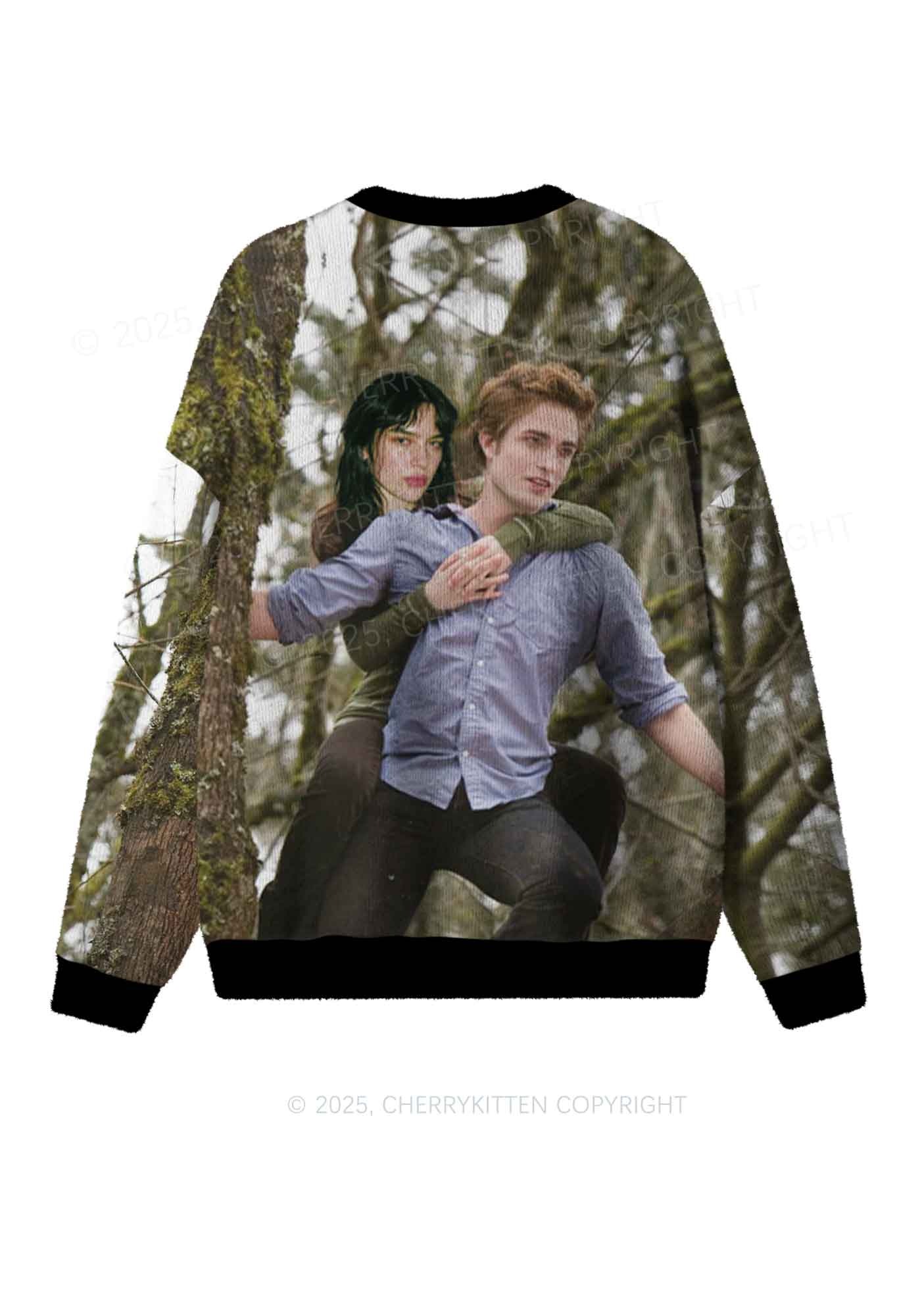 Custom Face Y2K Christmas Knit Sweatshirt Cherrykitten