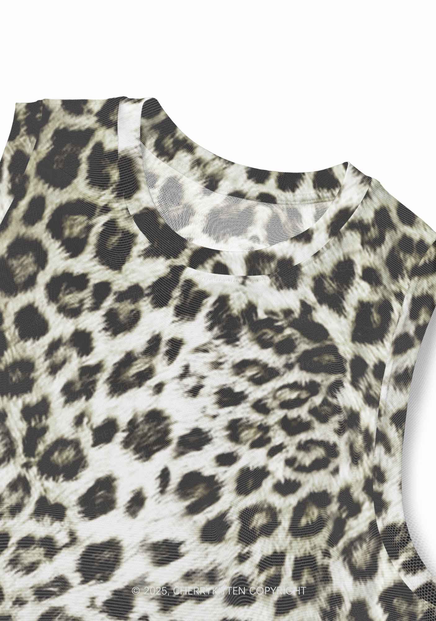Wild Leopard Y2K Mesh Muscle Tank Cherrykitten