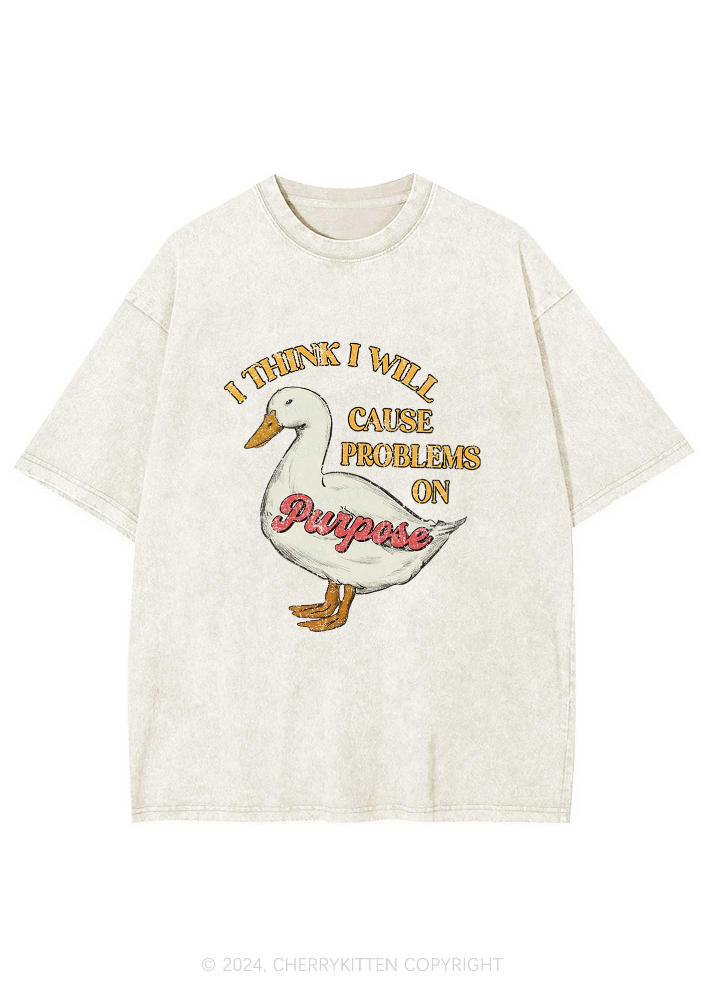 Cause Problems On Purpose Y2K Washed Tee Cherrykitten