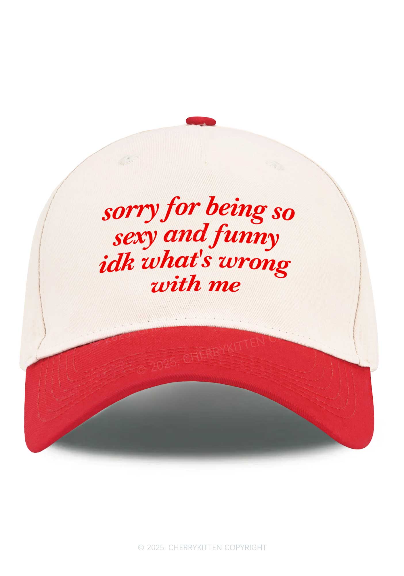 Sorry For Being So Funny Y2K Color Block Baseball Cap Cherrykitten