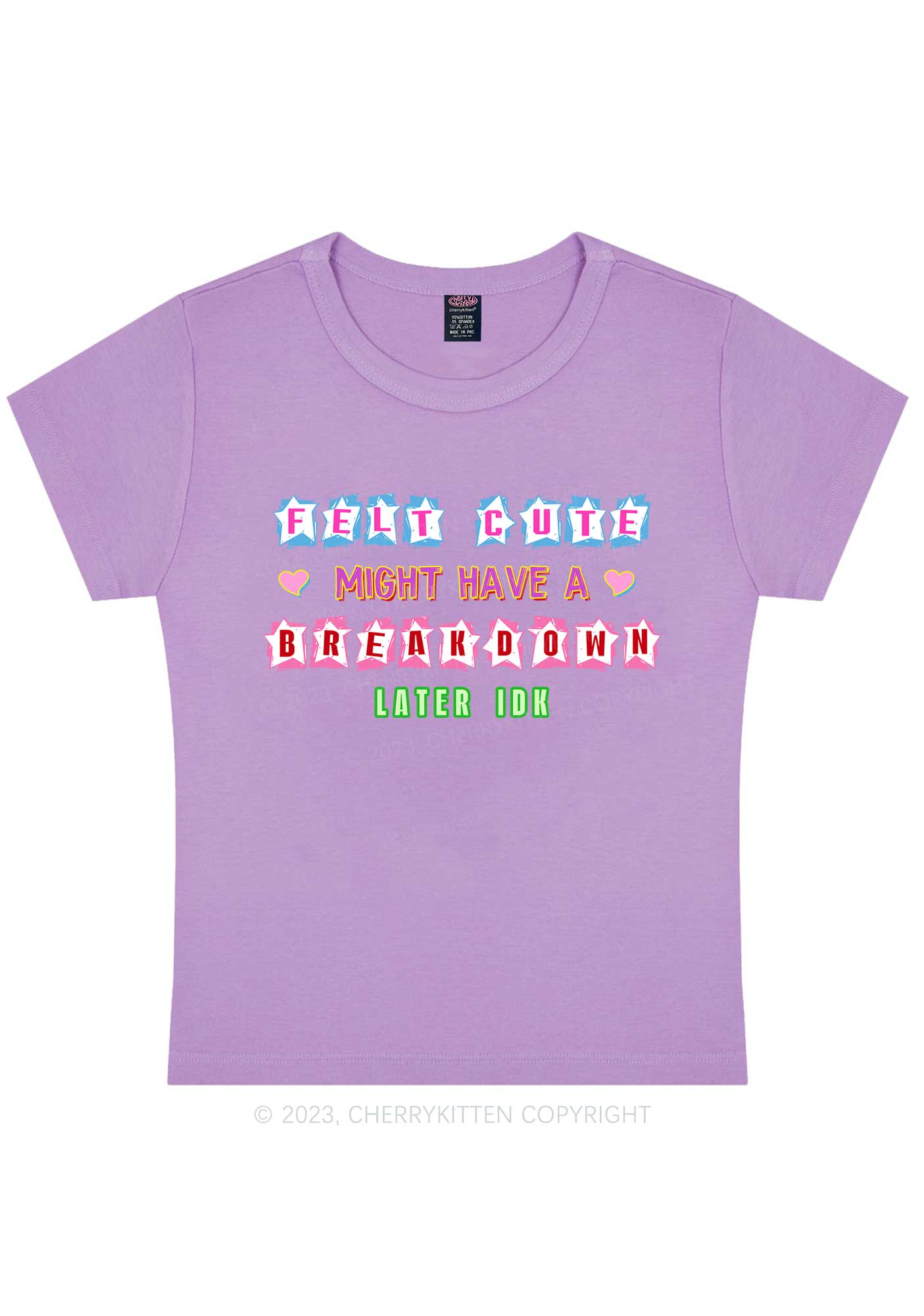 Might Breakdown Y2K Baby Tee Cherrykitten