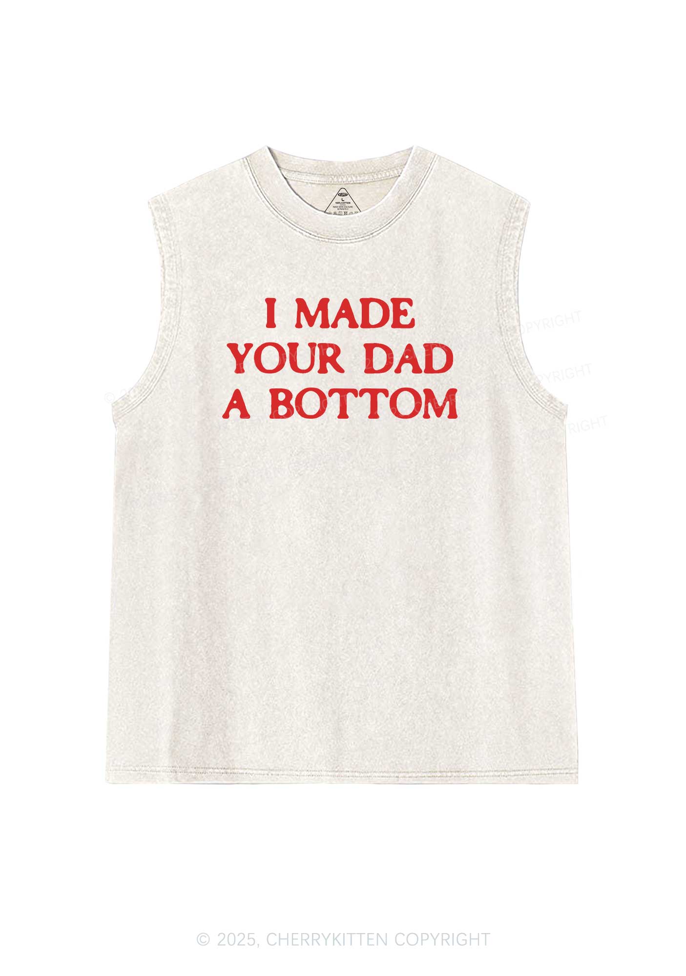 Made Your Dad Bottom Pride Y2K Washed Muscle Tank Cherrykitten