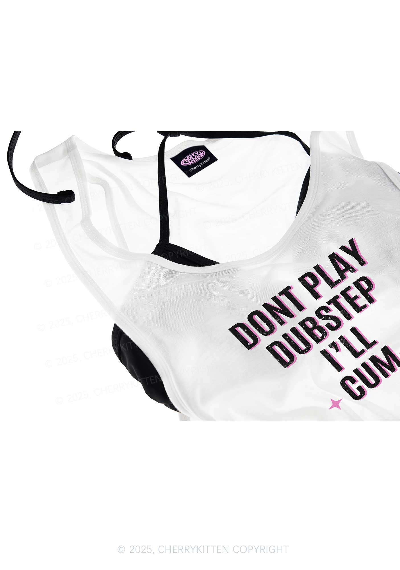 Dont Play Dubstep Y2K Sheer Boyfriend Tank Cherrykitten