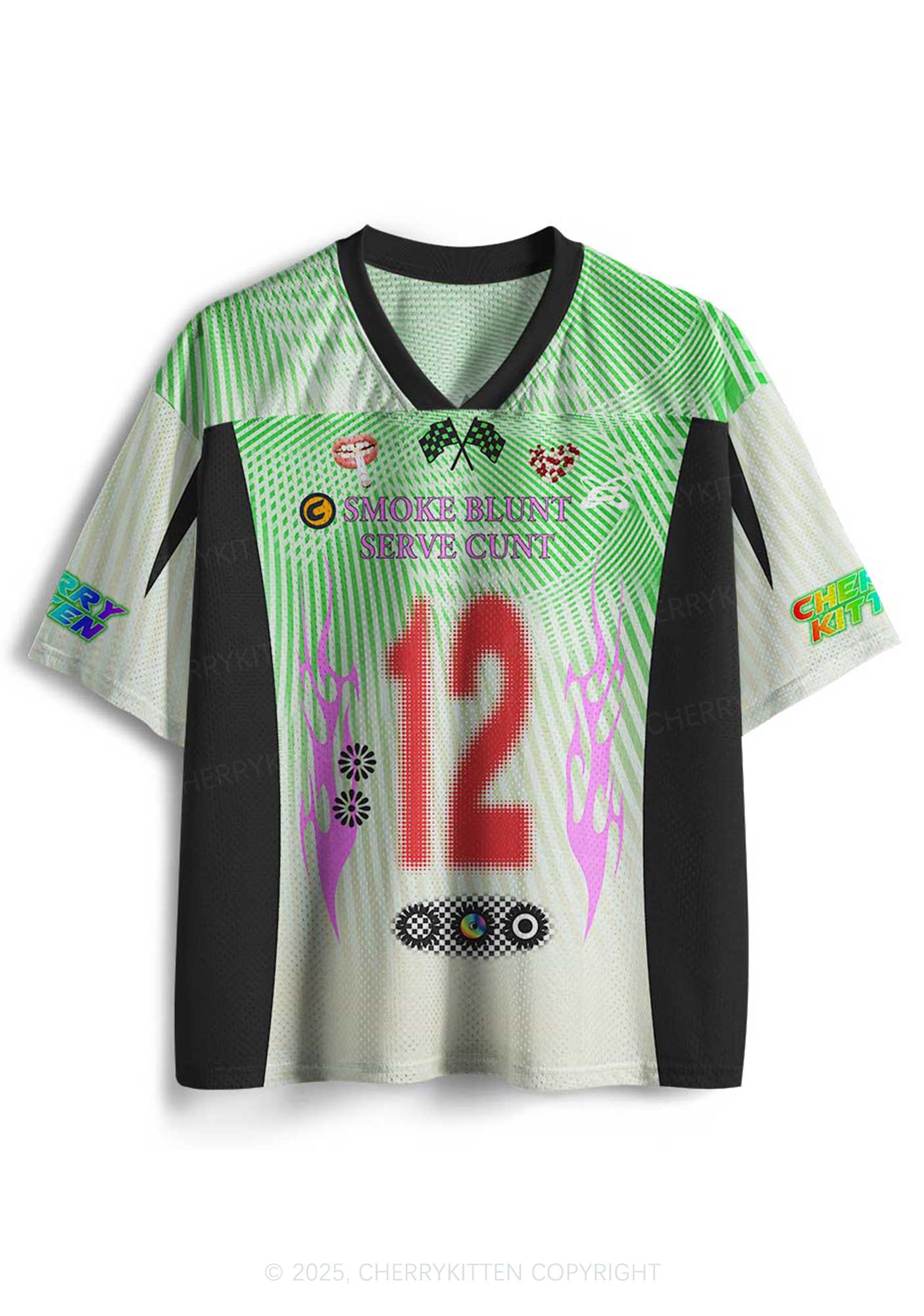Custom Green Smoke Blunt Y2K Sport Jersey Shirts Cherrykitten