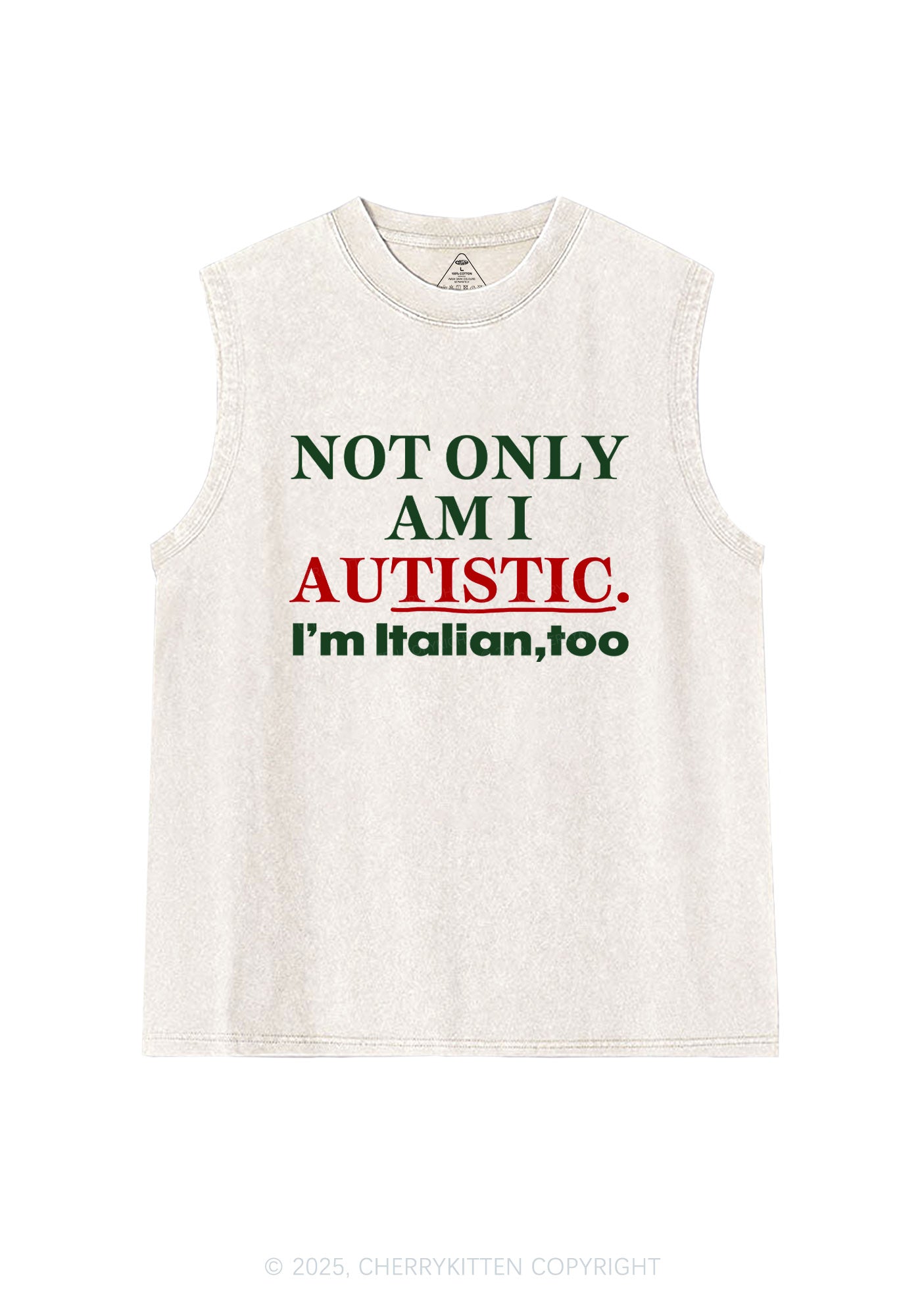Not Only Autistic Y2K Washed Muscle Tank Cherrykitten