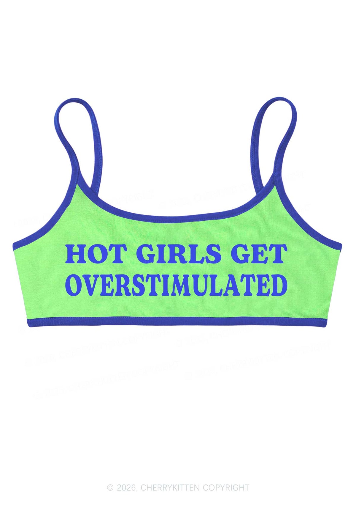 Hot Girls Get Overstimulated Y2K Super Crop Cami Cherrykitten
