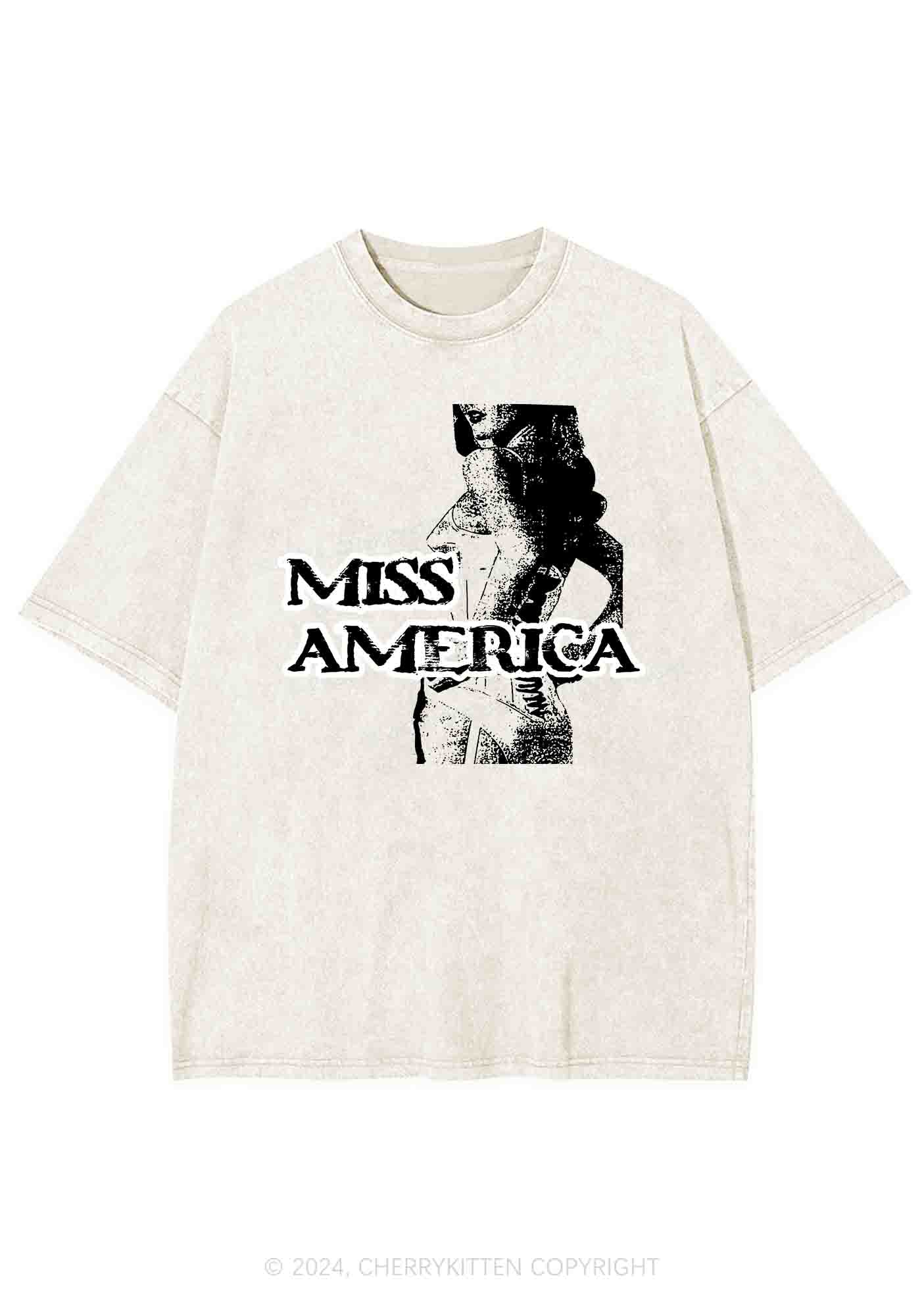 Miss America Y2K Washed Tee Cherrykitten