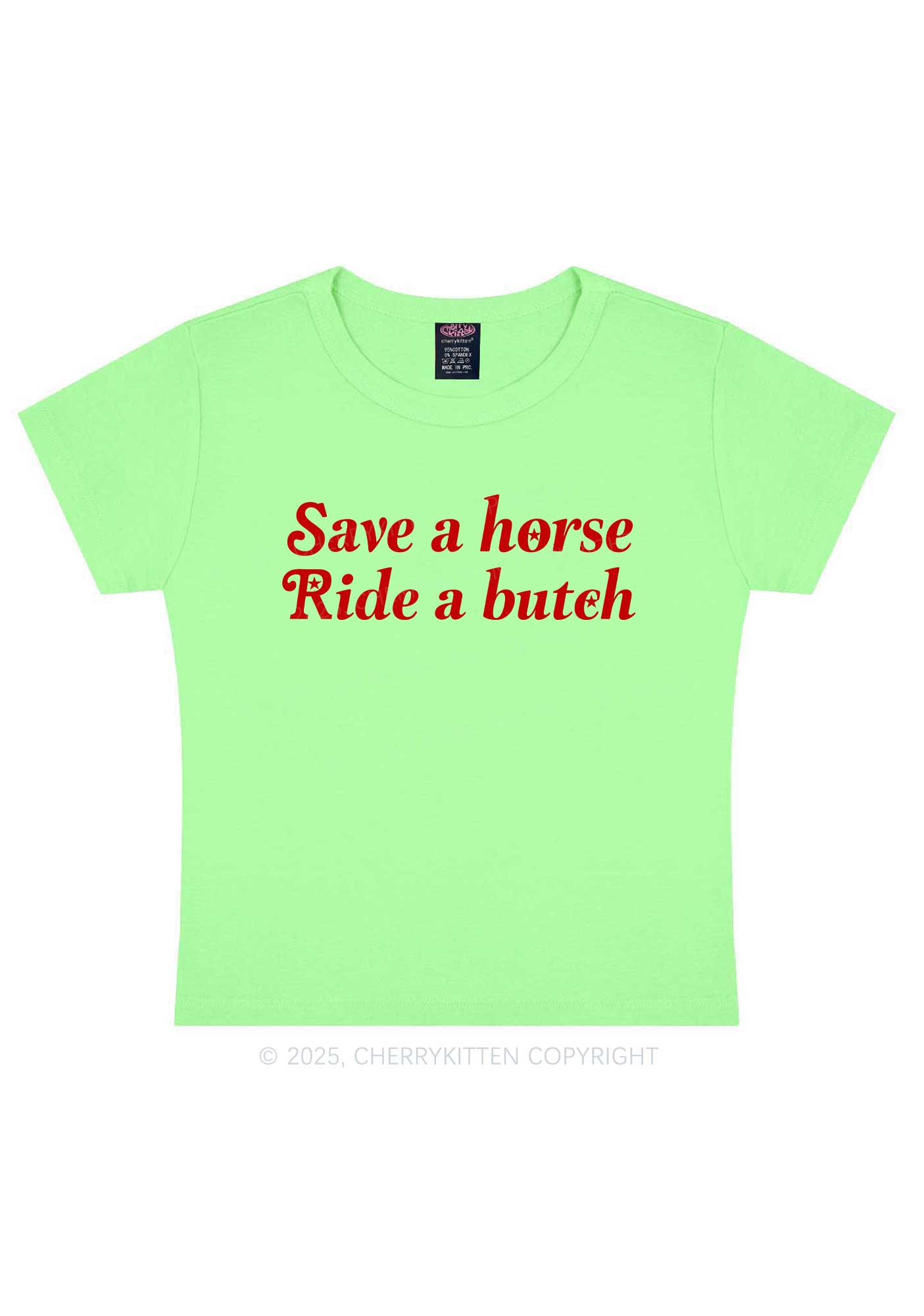 Save Horse Ride Butch Y2K Baby Tee Cherrykitten