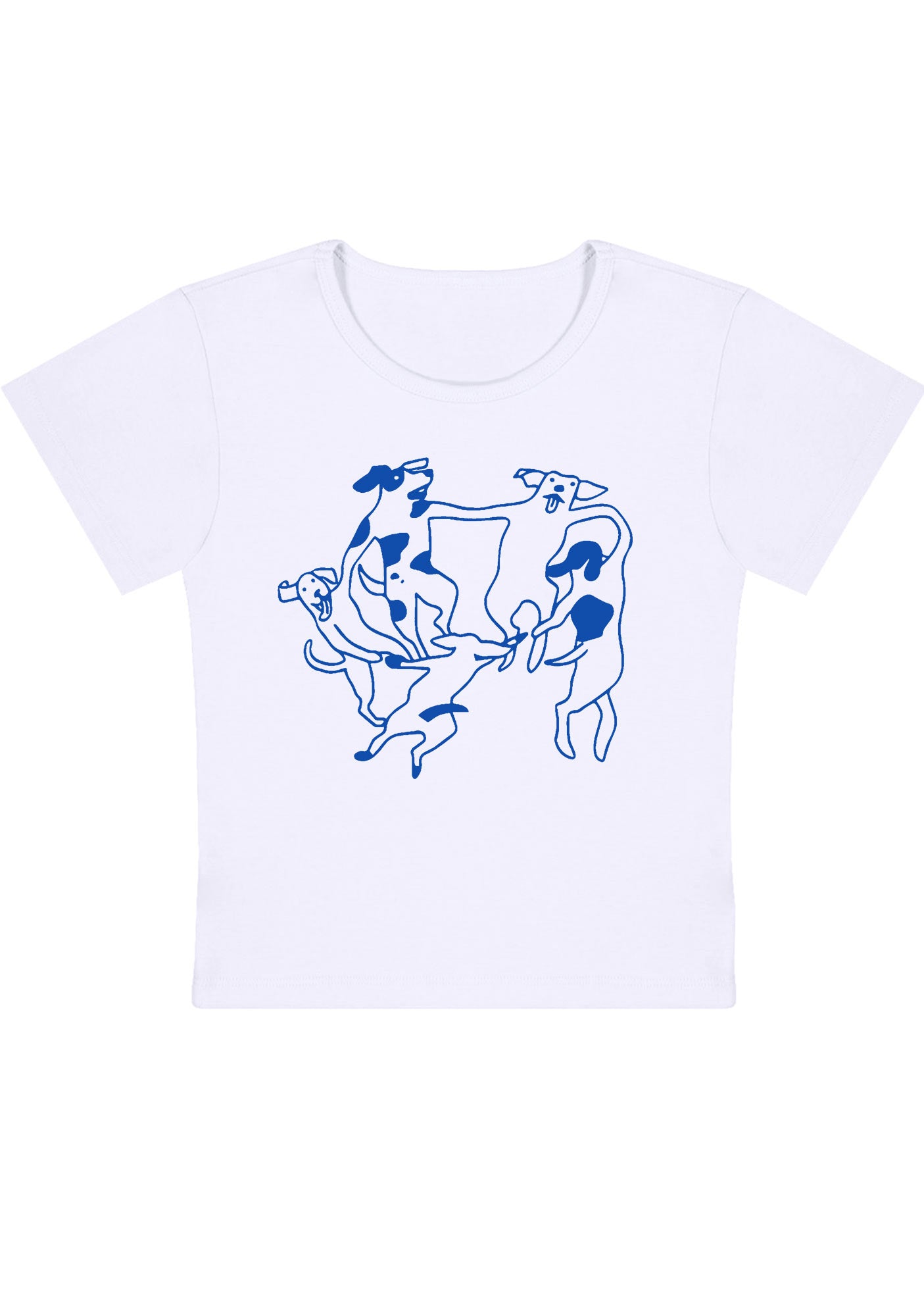 Dancing Dogs Y2K Baby Tee