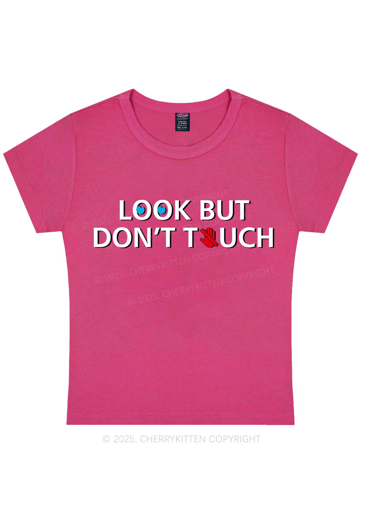 Look Dont Touch Y2K Baby Tee Cherrykitten