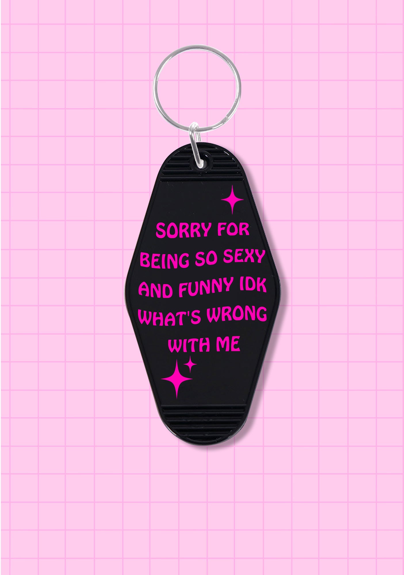 Sorry For Being So Funny 1Pc Y2K Hotel Keychain Cherrykitten