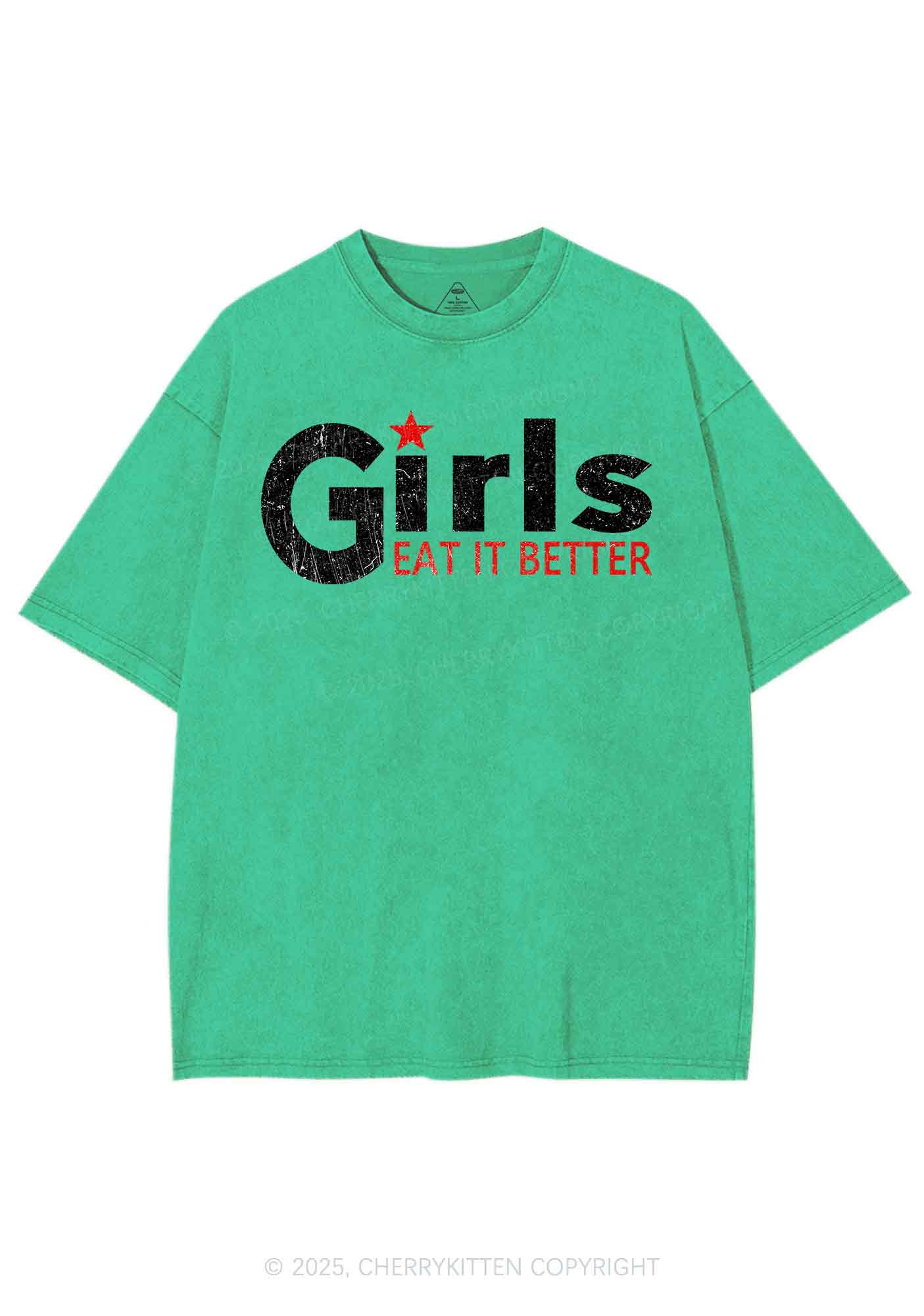 Girls Eat It Better Pride Y2K Shirts Washed Tee Cherrykitten