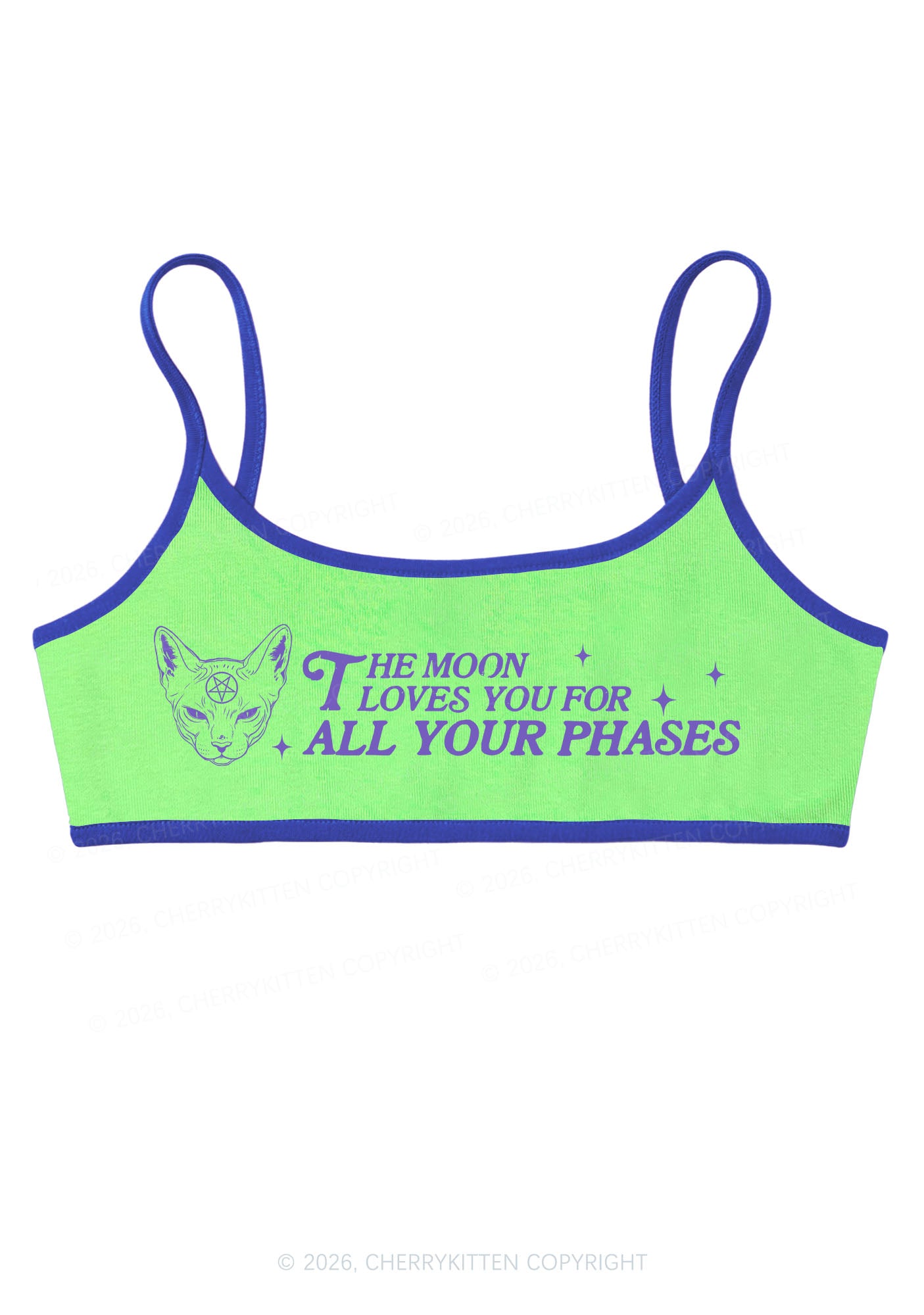 Halloween The Moon Loves You Y2K Super Crop Cami Cherrykitten