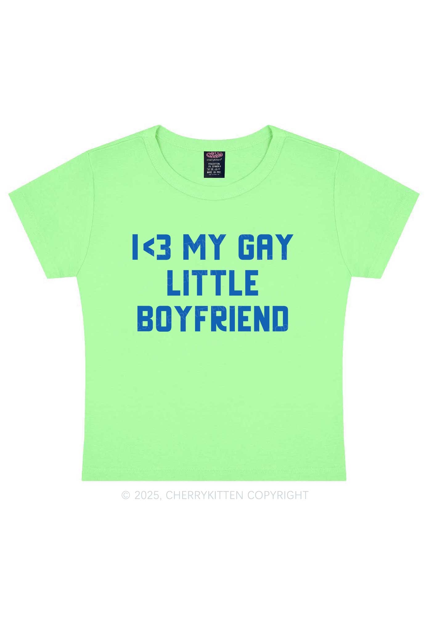 Love My Gay BF Pride Y2K Baby Tee Cherrykitten