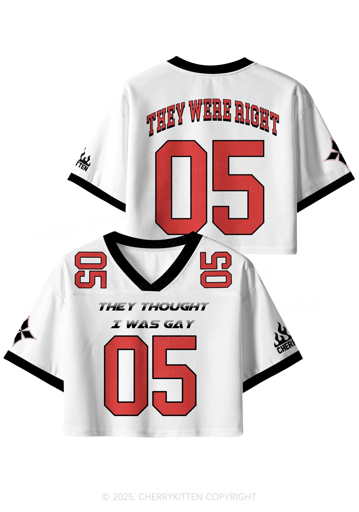 Custom I Was Gay Two Sides Pride Y2K Crop Sport Jersey Shirts Cherrykitten