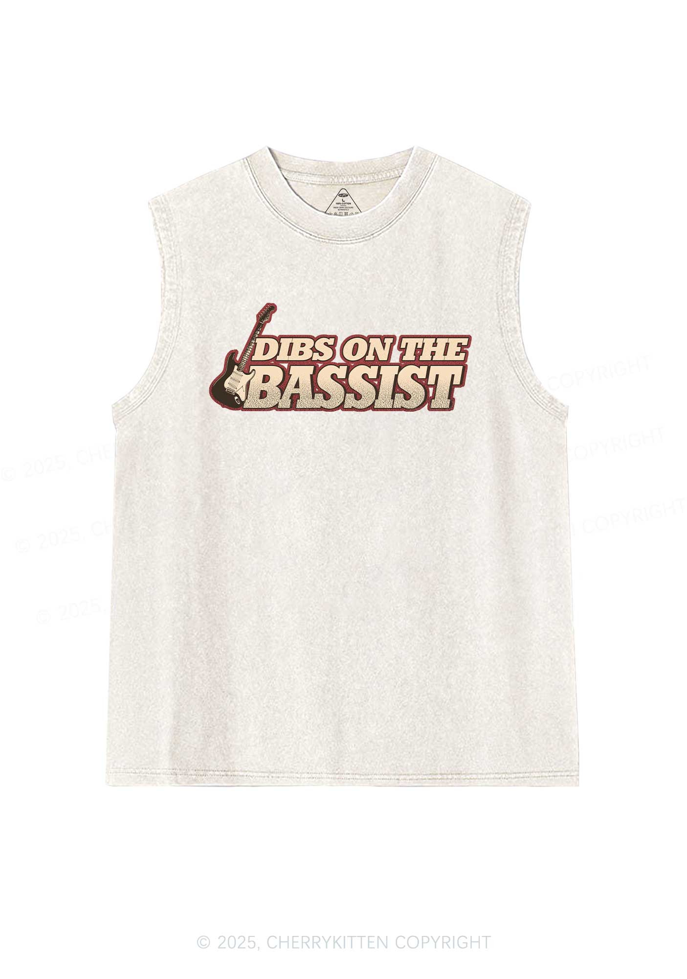 Dibs On The Bassist Y2K Washed Muscle Tank Cherrykitten